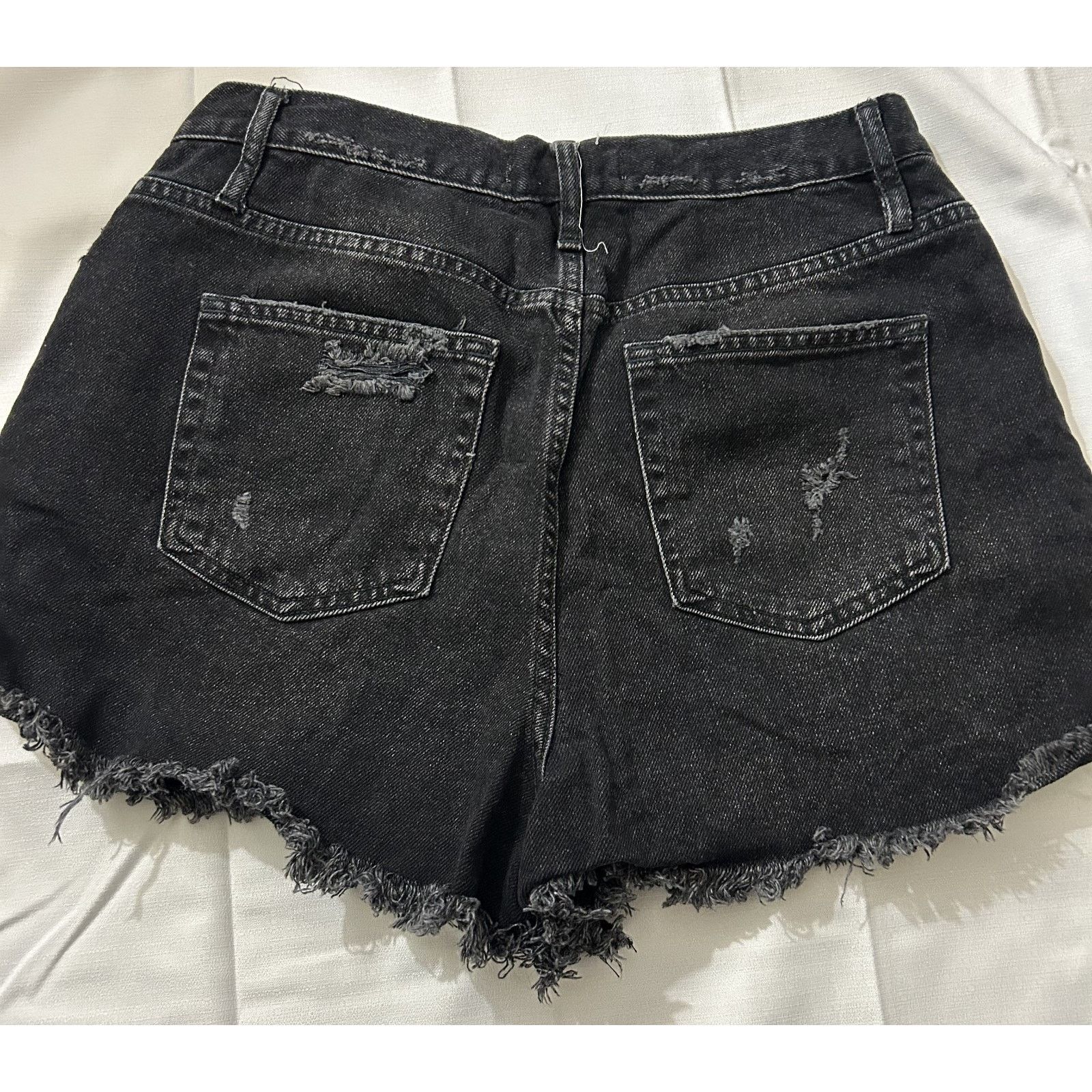 Free People Free People "We The Free" Black Denim Shorts-Women Size 32 Size 32" / US 10 / IT 46 - 3 Thumbnail