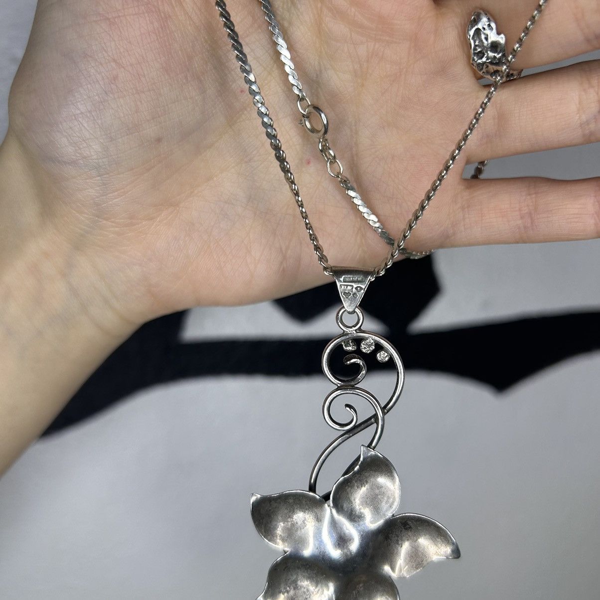Vintage 925 Silver Vintage Necklace Size ONE SIZE - 5 Thumbnail