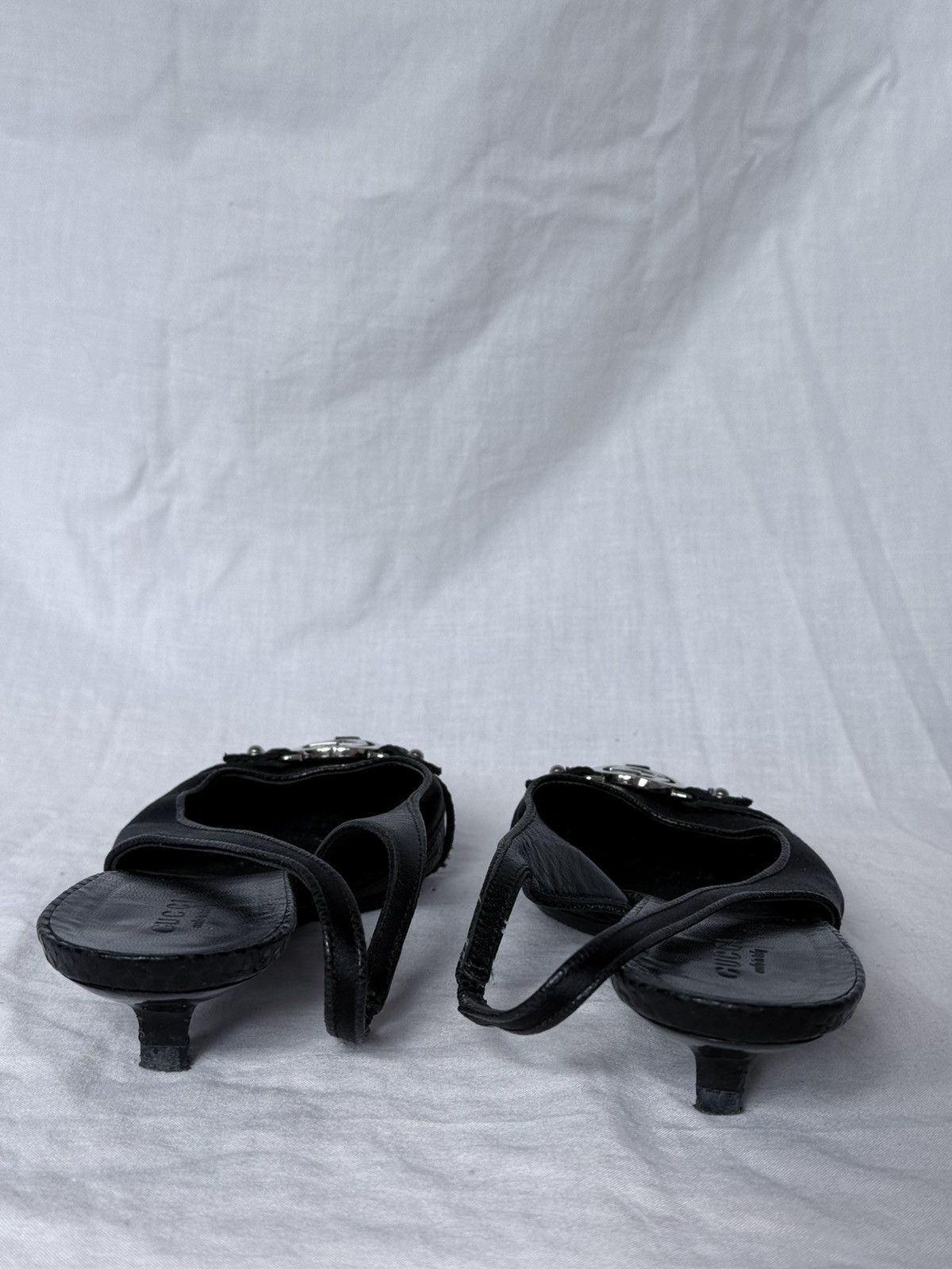Gucci Gucci Interlocking GG Crystals Slingback Kitten Heels Size US 6.5 / IT 36.5 - 10 Thumbnail