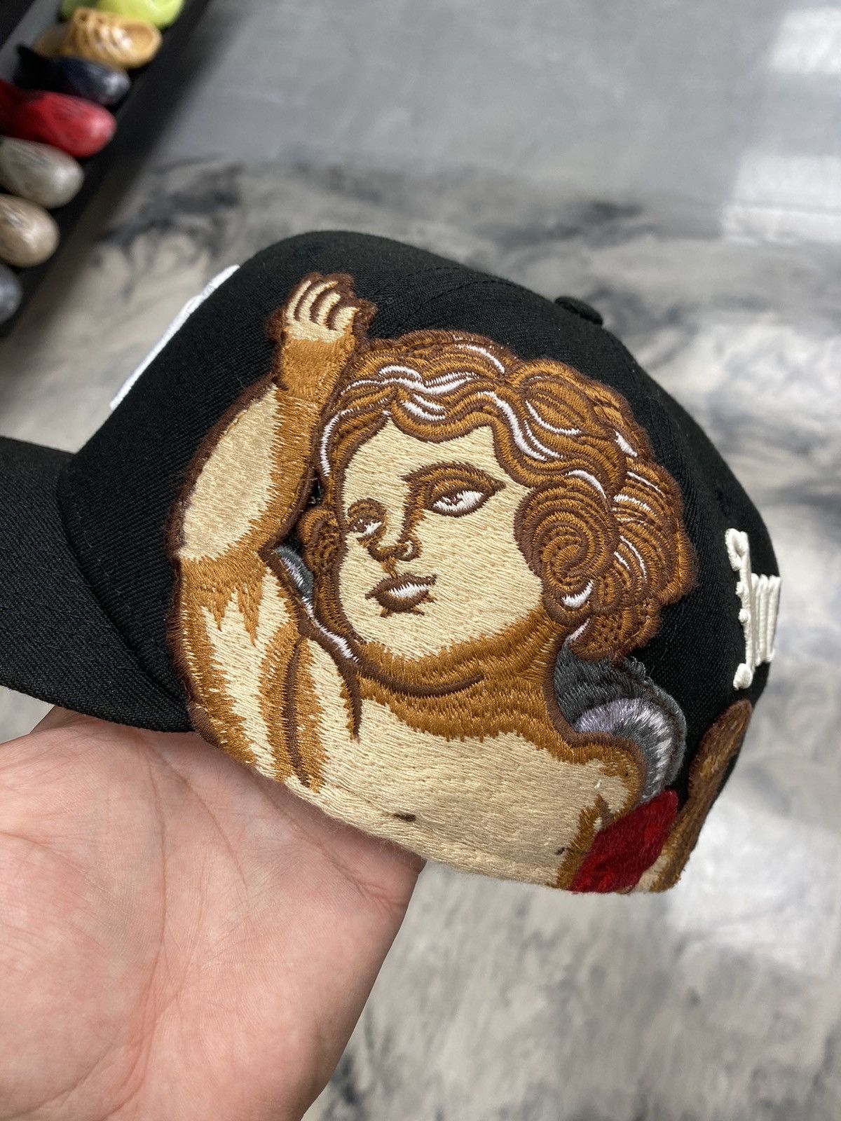 image of Jon Stan NYC x New Era Job Stan Yankees Fitted Hat Black Angel 7 3/8, Men's