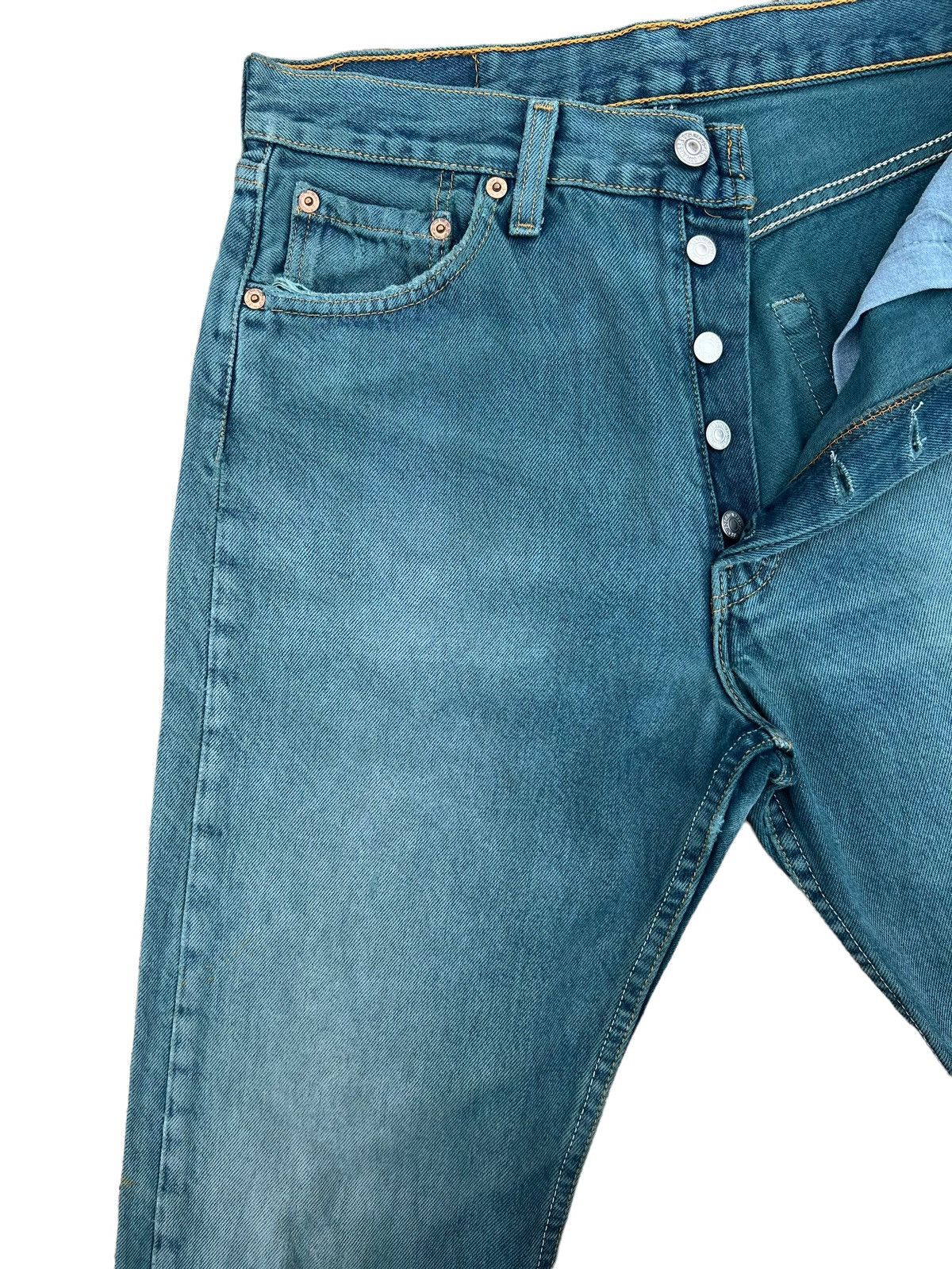 Levi's Vintage 90s Levi’s 501 Distress Mud Fade Green Denim Jeans Size US 30 / EU 46 - 5 Thumbnail