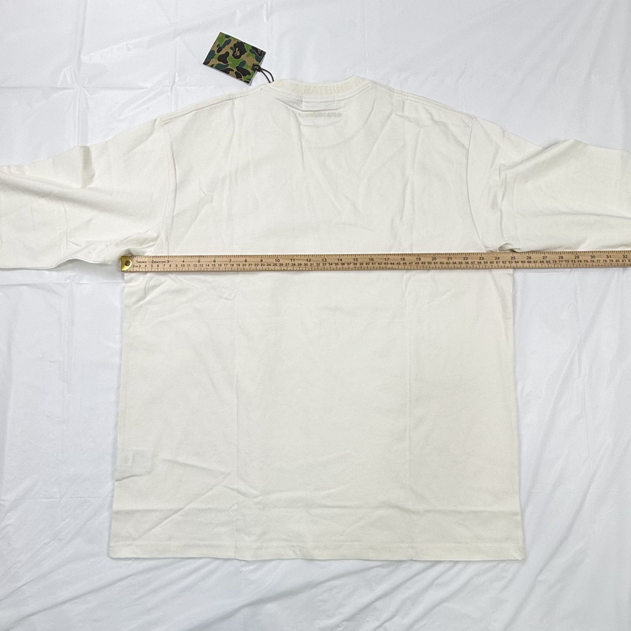 Bape A Bathing Ape BAPE Long Sleeve T-Shirt Cream Off-White Size US L / EU 52-54 / 3 - 3 Thumbnail