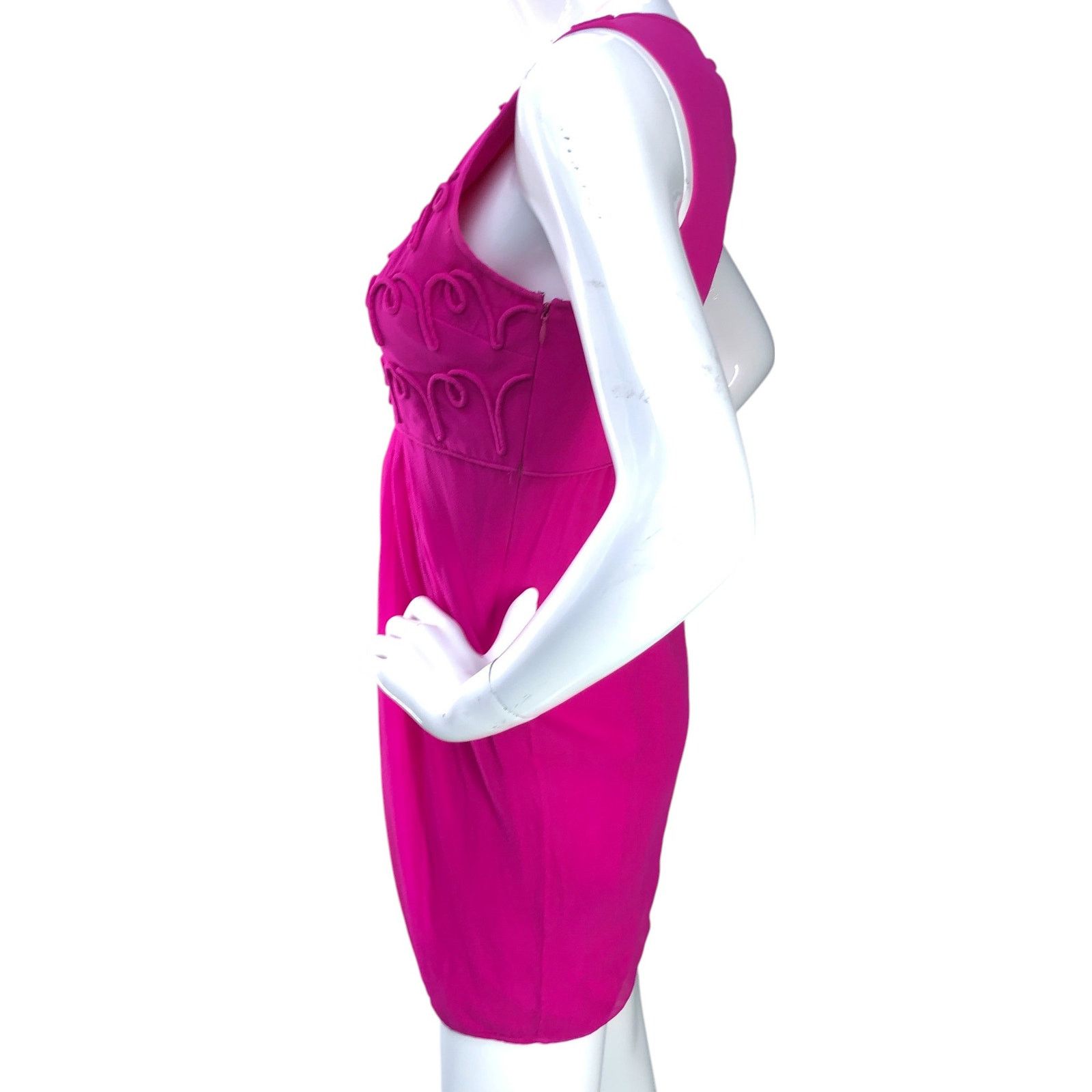 Tibi Tibi Size 4 Dress Sheath Silk Beaded Sleeveless Fuchsia Pink Size S / US 4 / IT 40 - 5 Thumbnail