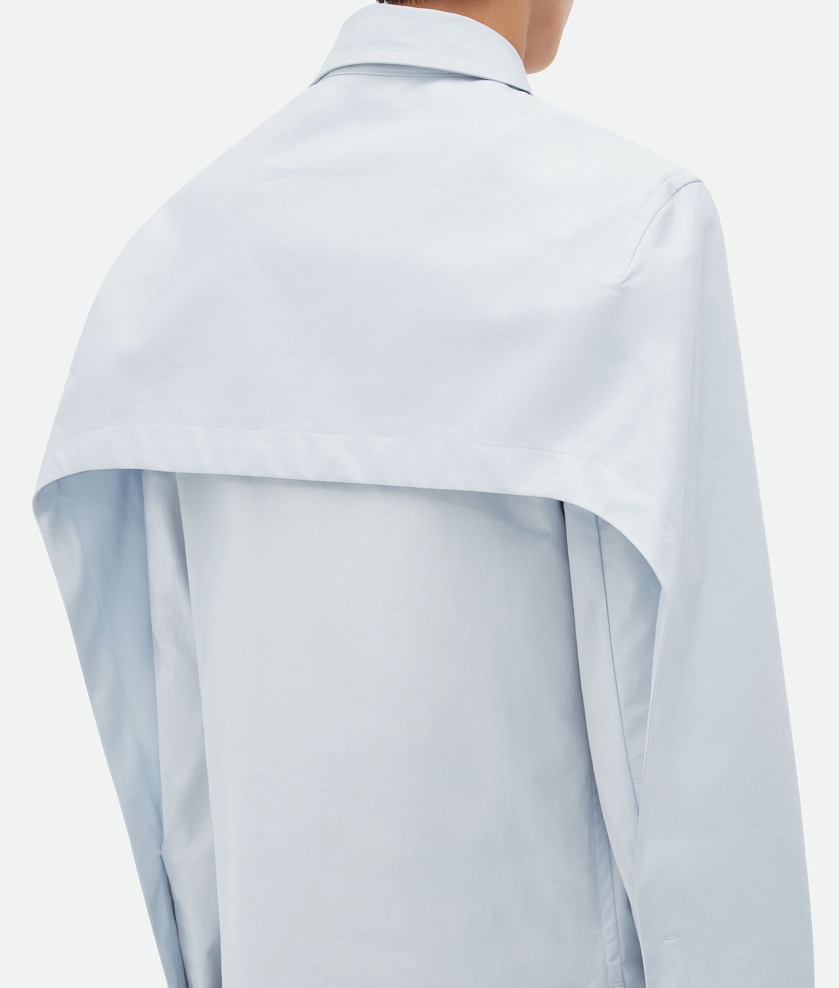 Bottega Veneta o1n1vont0125 Cotton Shirt With Storm Flap in Light Blue Size US M / EU 48-50 / 2 - 4 Thumbnail