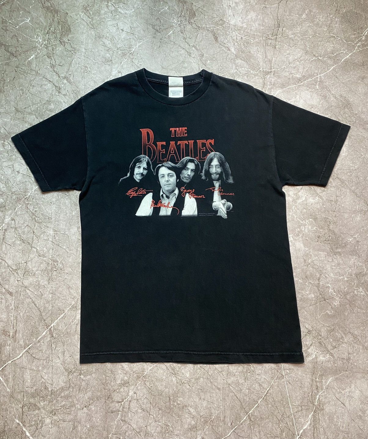 Pre-owned Band Tees X Vintage 2003 The Beatles Black Graphic Band T-shirt