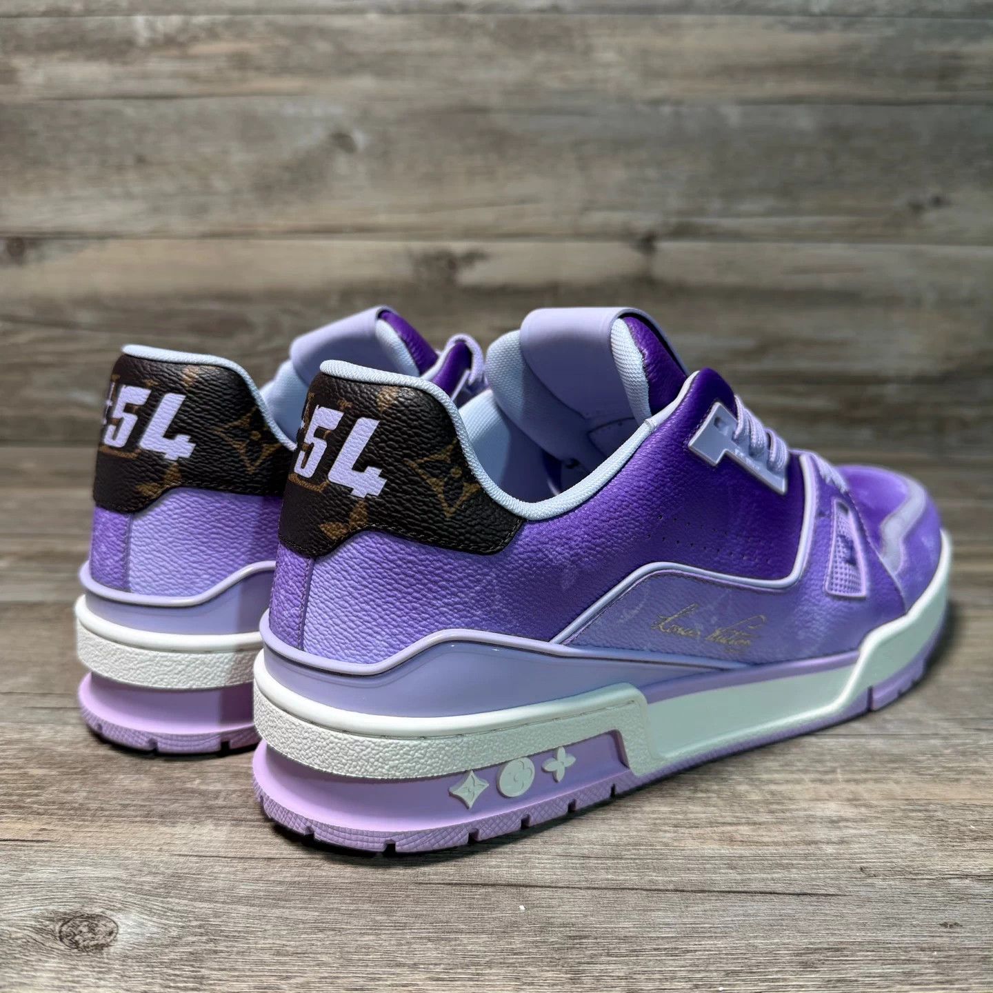 Louis Vuitton LV Trainer Purple Lavender Monogram UK8/EU42 97New Size US 9 / EU 42 - 4 Thumbnail