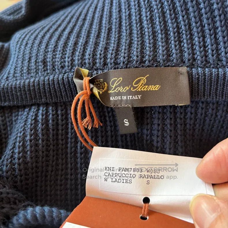 Loro Piana Loro Piana Women's Deep Blue Hooded Knit Cotton Sweatshirt Size S / US 4 / IT 40 - 5 Thumbnail