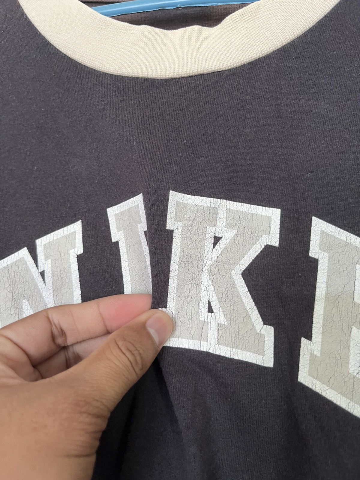 Nike 🔥Y2K 2000s MILENNIUM NIKE Ringer Distressed Size US M / EU 48-50 / 2 - 5 Thumbnail