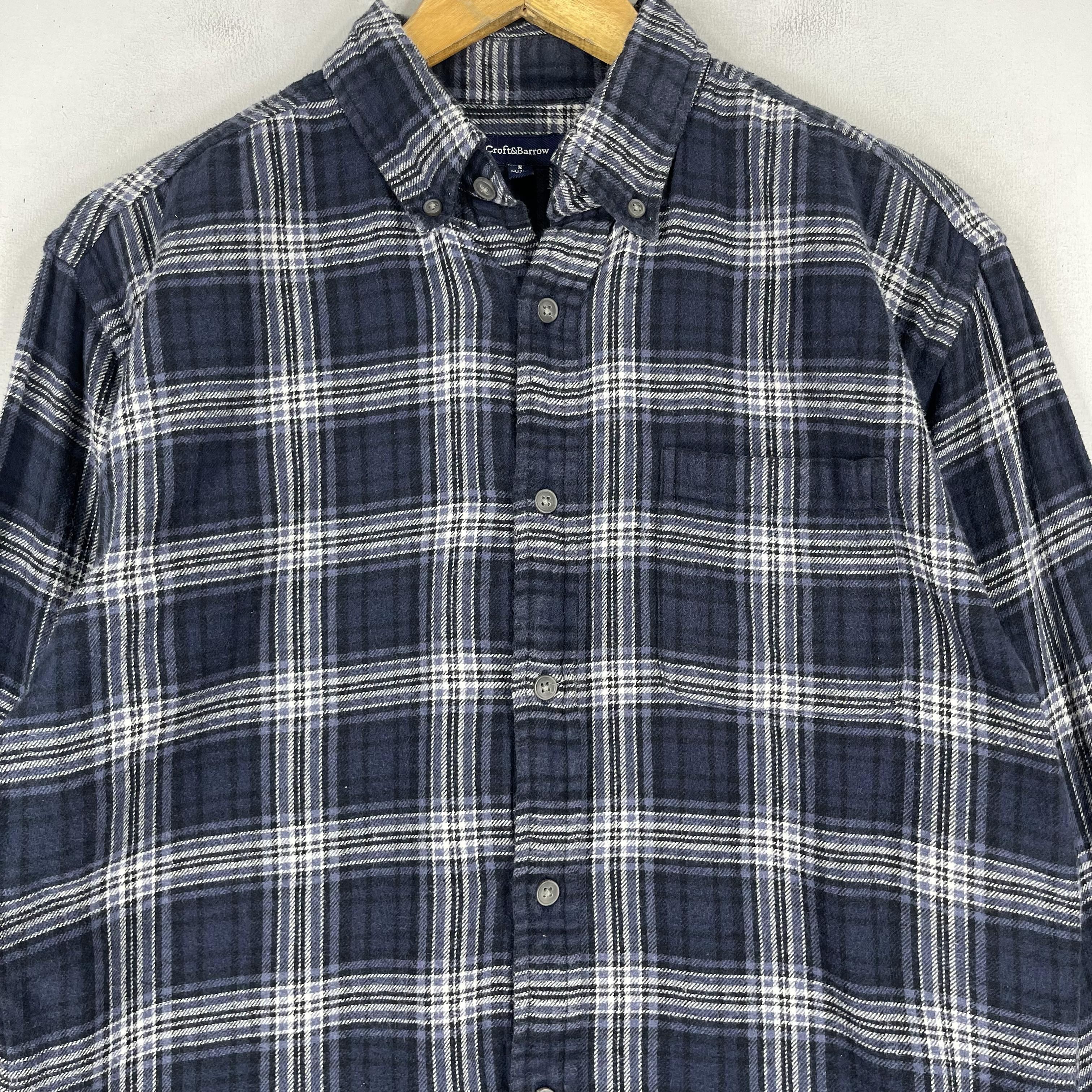 Croft & Barrow × Flannel Vintage Plaid Checkered Blue Tartan Flannel Button Up Size US S / EU 44-46 / 1 - 2 Thumbnail