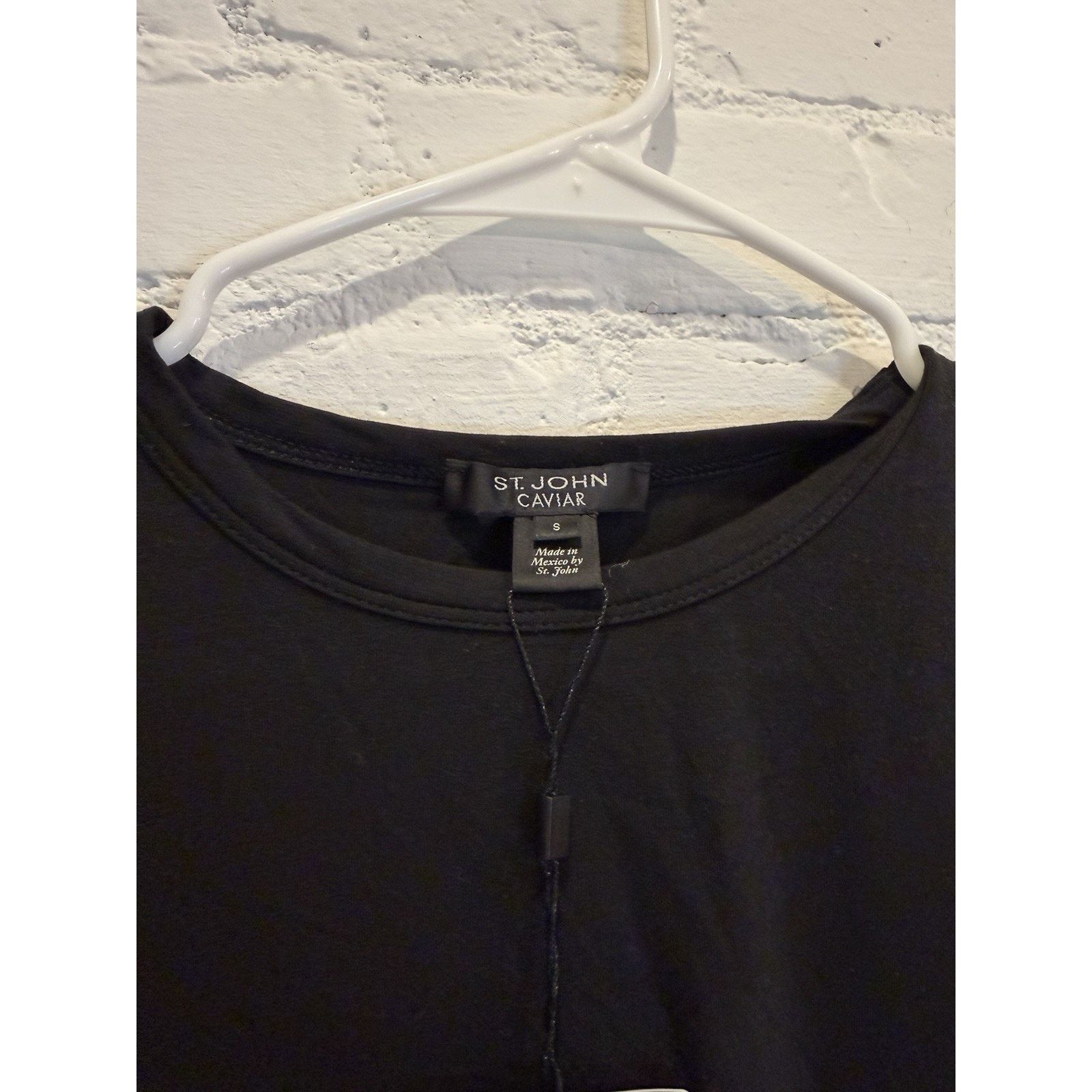 Caviar St John Caviar Knit Black Silk Layer Womens Petite Top Small Size S / US 4 / IT 40 - 2 Thumbnail
