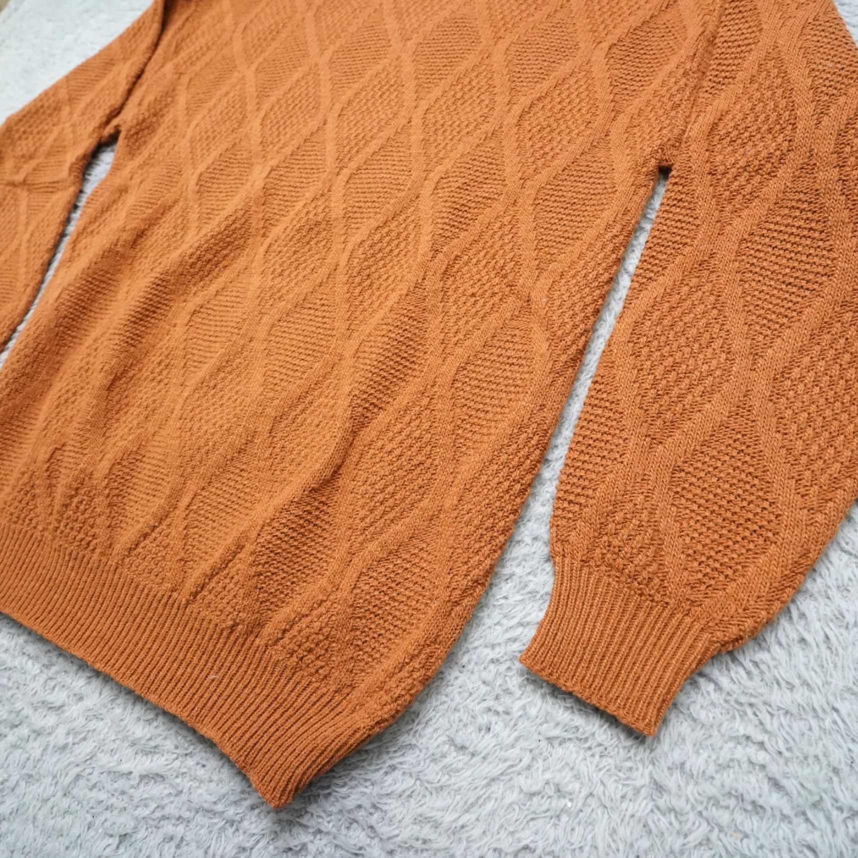 Vintage VINTAGE American Pride Sweater 80s Geometric Heart Knit Wool Blend Mock Neck Womens M Brown Crewneck Pullover Vintage Decade 80s Womens Size M / US 6-8 / IT 42-44 - 5 Thumbnail