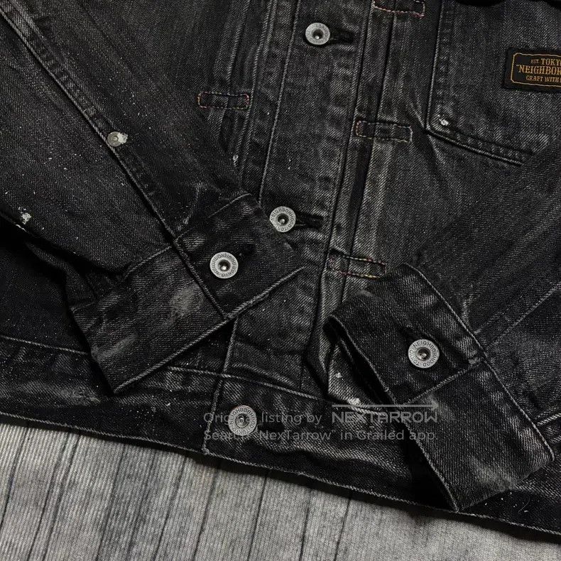 Neighborhood Neighborhood Black Washed Splatter Denim Jacket Size US M / EU 48-50 / 2 - 6 Thumbnail