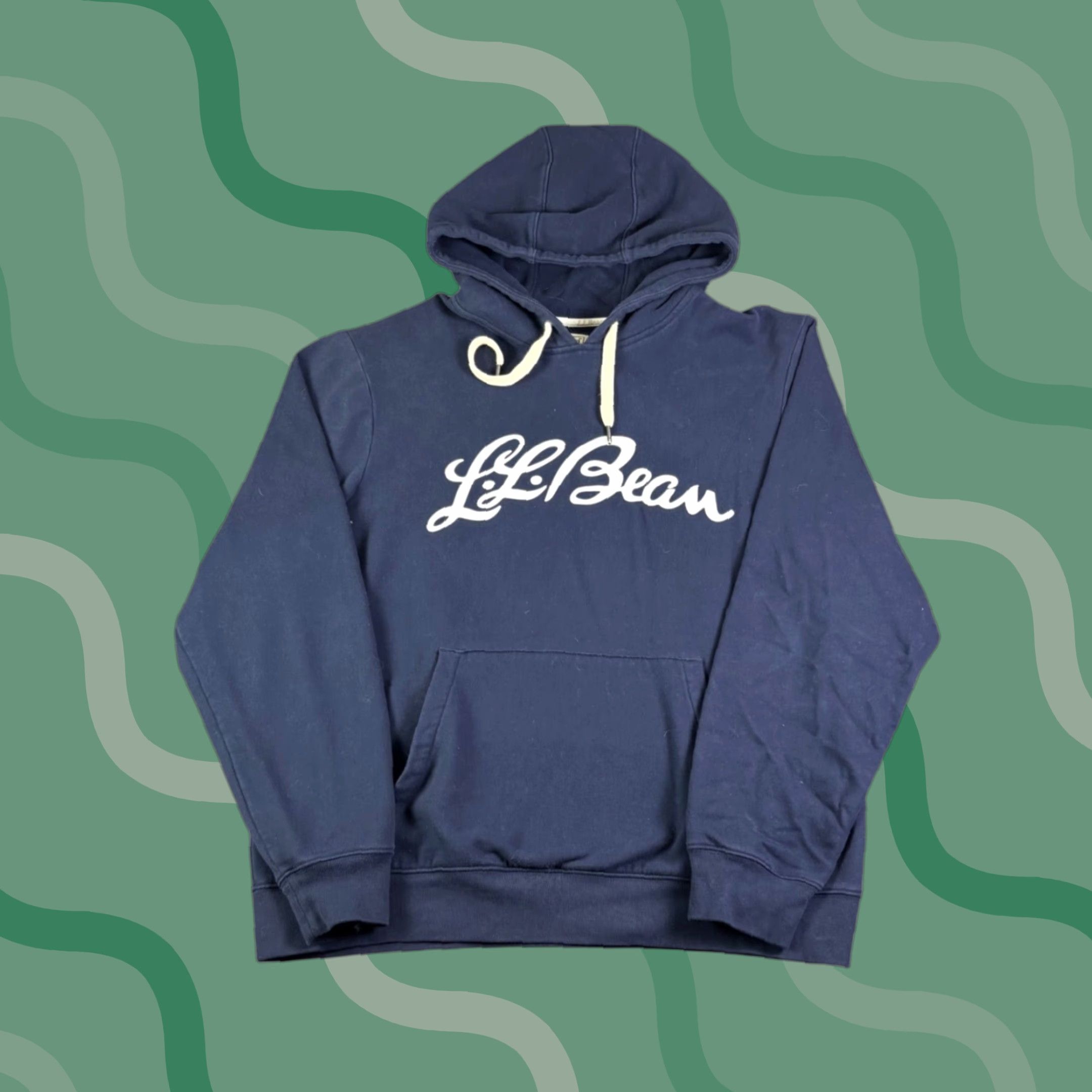 Vintage LL Bean Script Logo Hoodie Navy Blue Mens Large Pullover Fleece 515162 Size US L / EU 52-54 / 3 - 1 Thumbnail