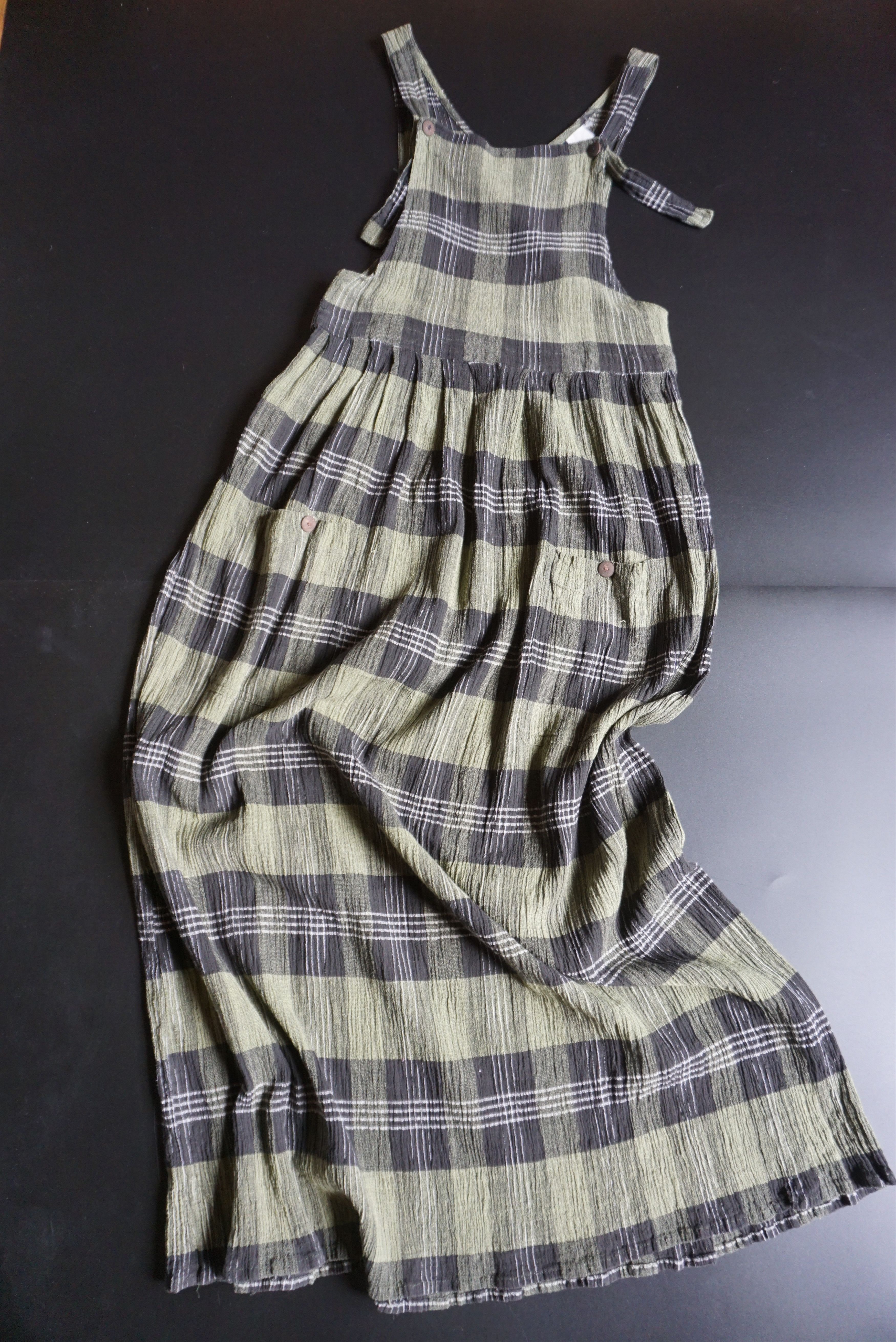 Retrofit Together true vintage dress M 4/6 90's dungaree pinafore Size M / US 6-8 / IT 42-44 - 12 Thumbnail