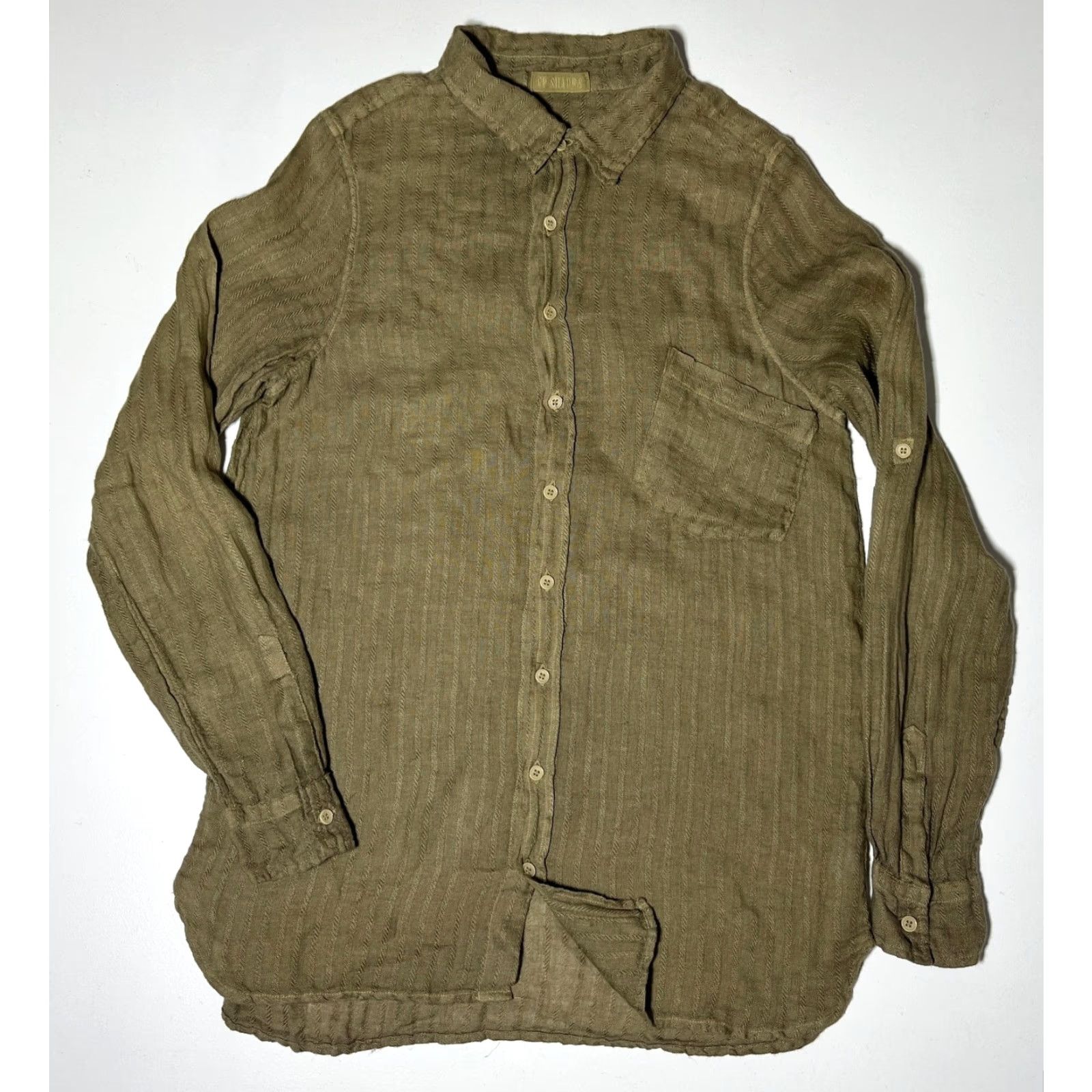 Vintage CP Shades Women's Button-Up Linen Shirt Green Small Made in USA Linen Shirt Bohemian Classic Casual Womens Girls Mens 90s Size S / US 4 / IT 40 - 4 Thumbnail