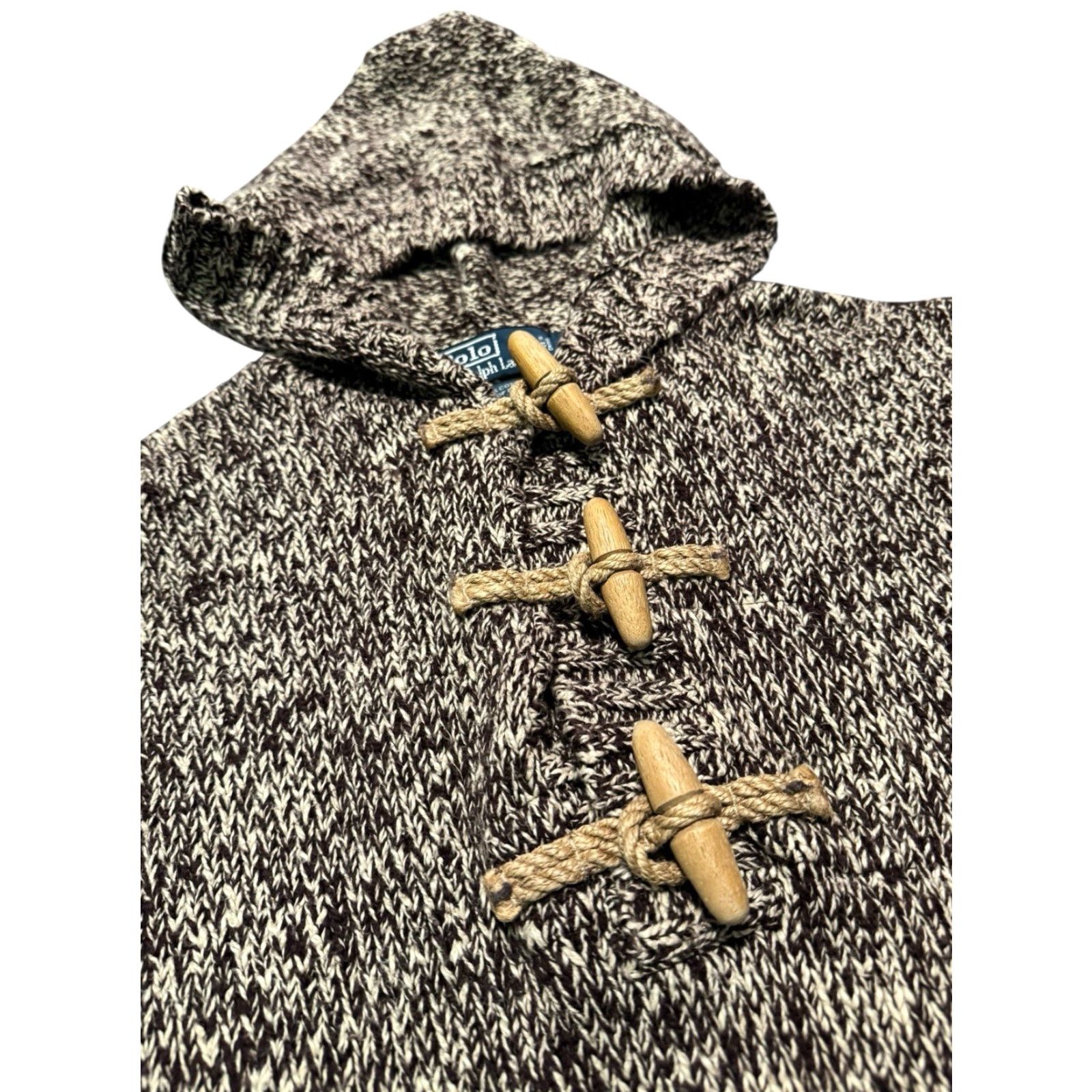 Polo Ralph Lauren VINTAGE Polo Ralph Lauren Toggle Knit Sweater Mens Brown Hooded Chunky Size XL Size US XL / EU 56 / 4 - 7 Thumbnail