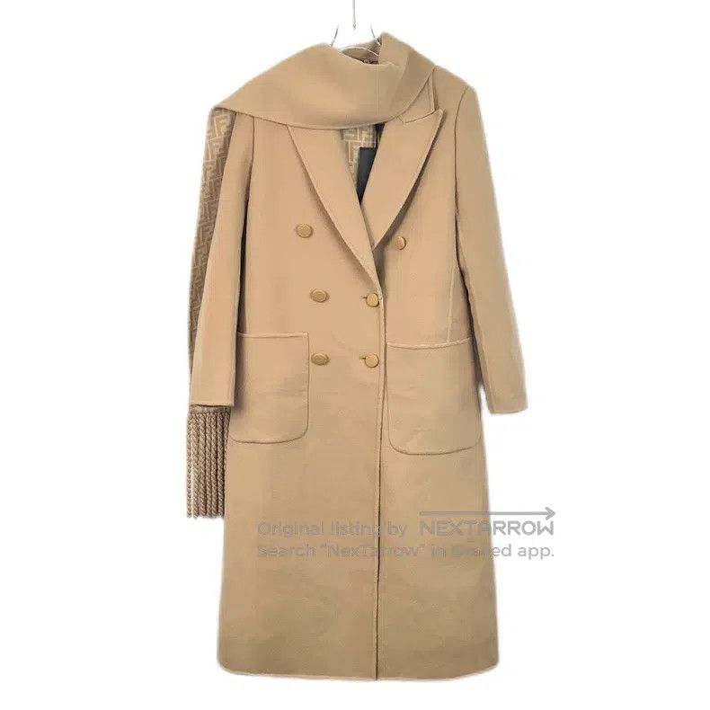 Fendi Fendi Wool collar double-breasted coat Size XXS / US 00 / IT 34 - 1 Thumbnail