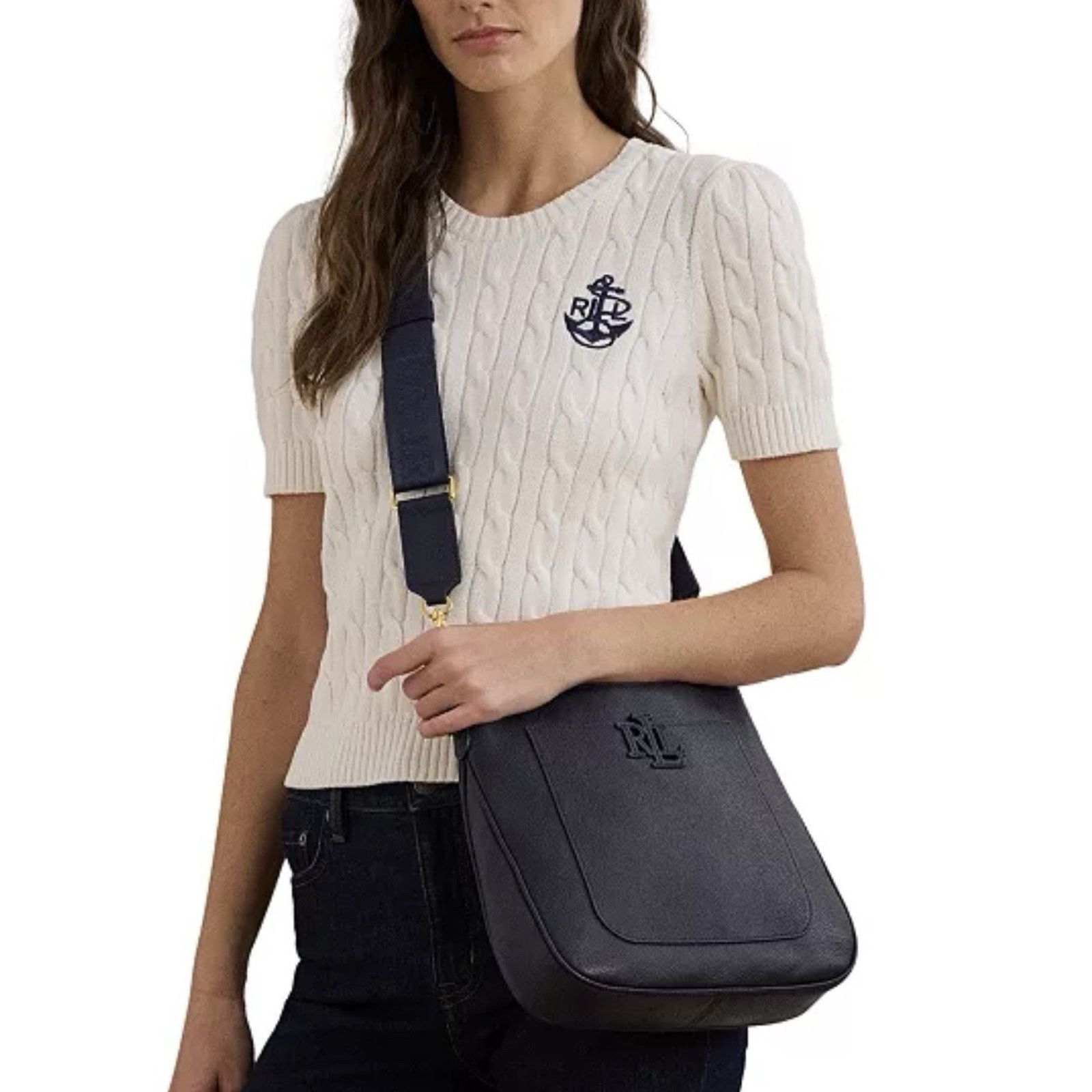 Polo Ralph Lauren NWT Lauren Ralph Lauren Cameryn Leather Small Crossbody Navy Size ONE SIZE - 7 Thumbnail