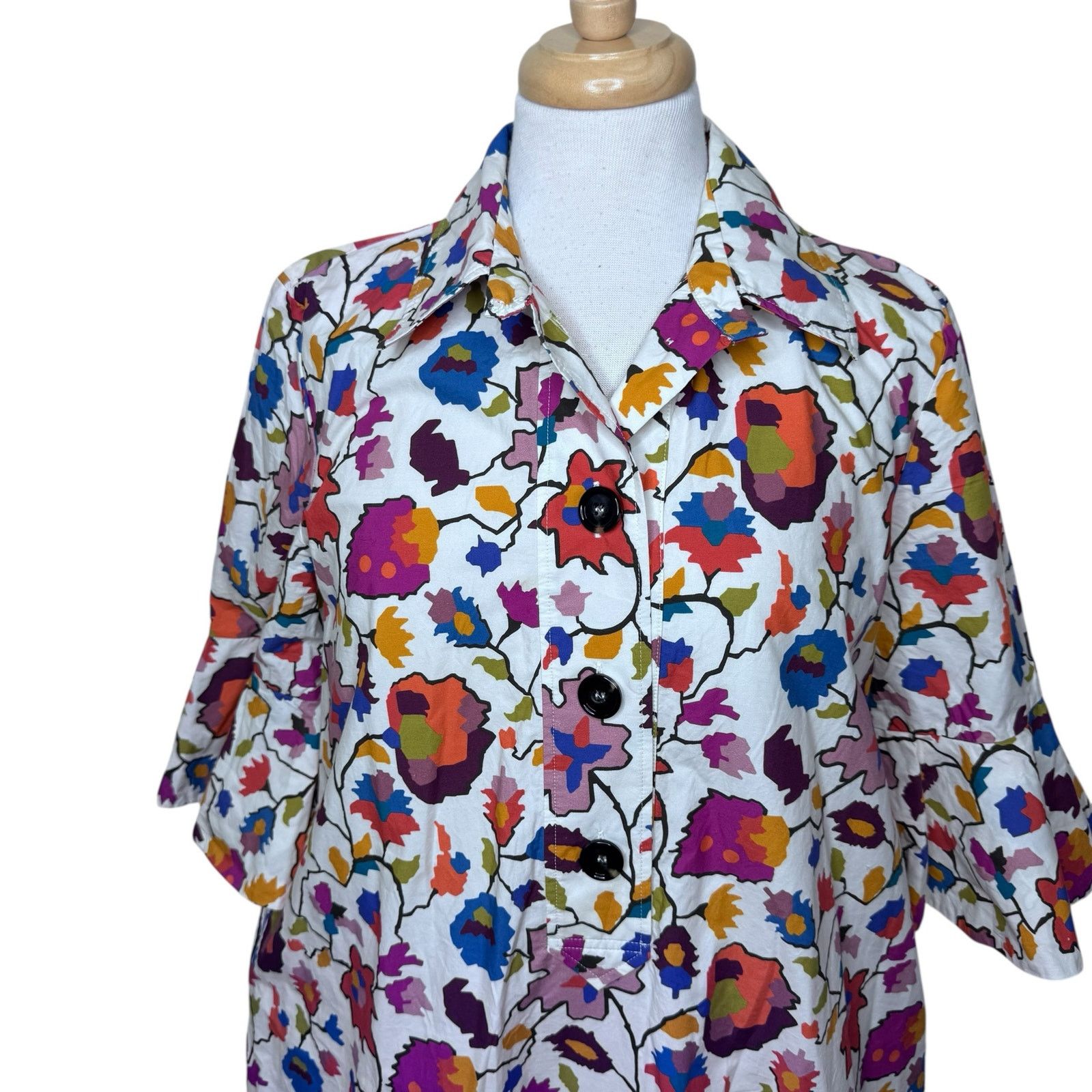 La DoubleJ LA DOUBLE J Artemis Flutter Sleeve Floral Printed Midi Dress Size M / US 6-8 / IT 42-44 - 9 Thumbnail