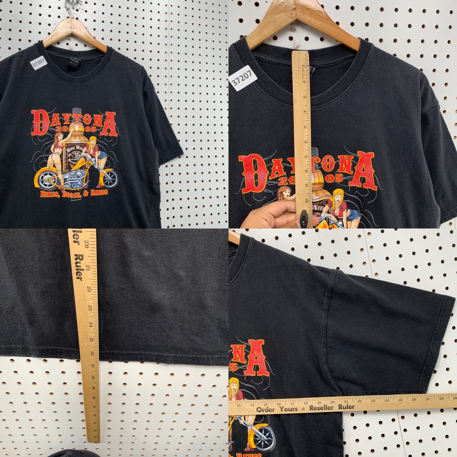 Vintage VTG Lighting Clothing Daytona Bike Booze Babe Shirt Mens Large Black Graphic Print 90s Motorcycle Mens L Size US L / EU 52-54 / 3 - 8 Thumbnail