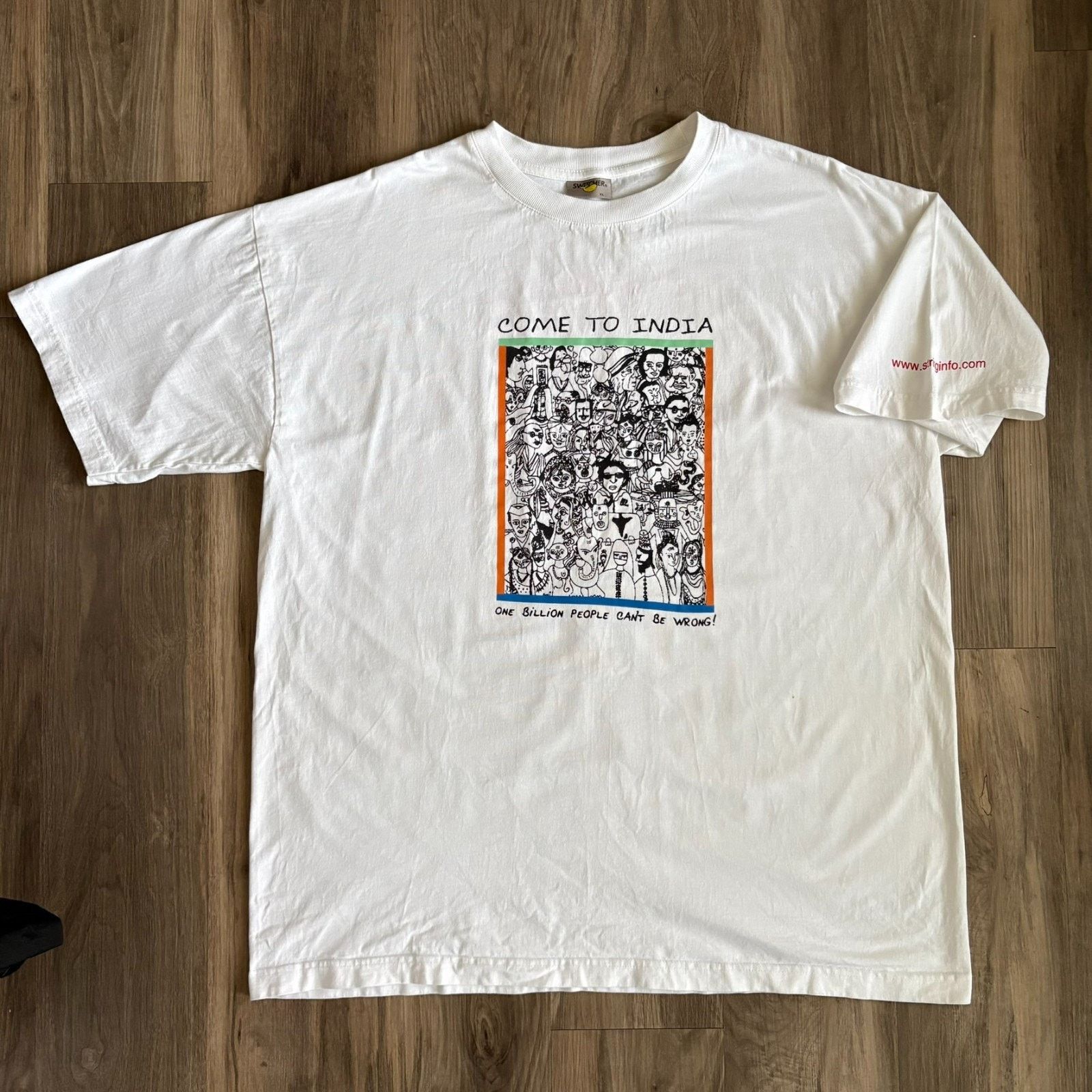 Vintage Vintage String Info India T-Shirt Men's Size XL White Rare Size US XL / EU 56 / 4 - 2 Thumbnail