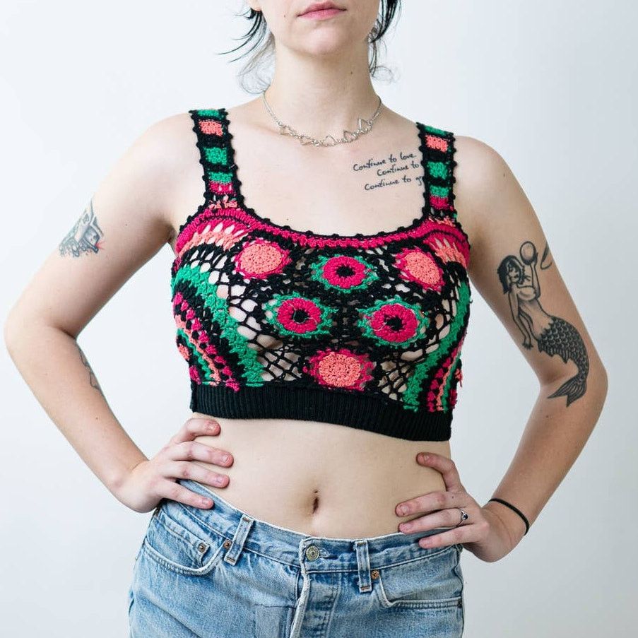 Handmade Handmade Crochet Knit Crop Top - S/M Size M / US 6-8 / IT 42-44 - 5 Thumbnail