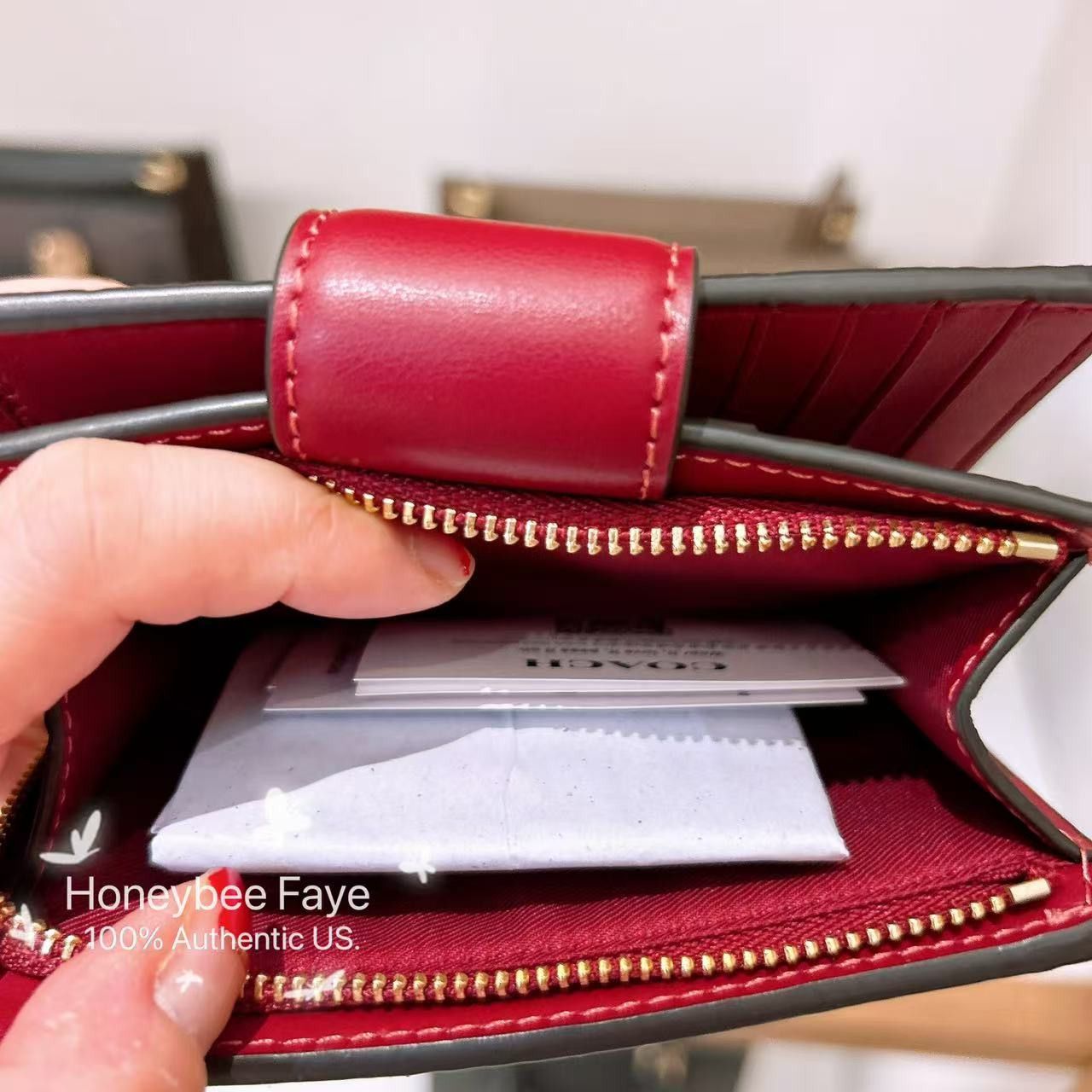 Coach 🍒 Medium Corner Zip Wallet In Signature Canvas Cherry CZ342 Size ONE SIZE - 4 Thumbnail