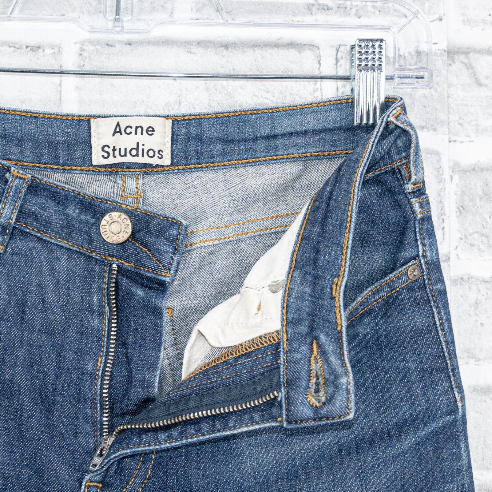 Acne Studios Acne Studios Women's PIN RAW REFORM Skinny Denim Jeans Blue Size 28" / US 6 / IT 42 - 2 Thumbnail