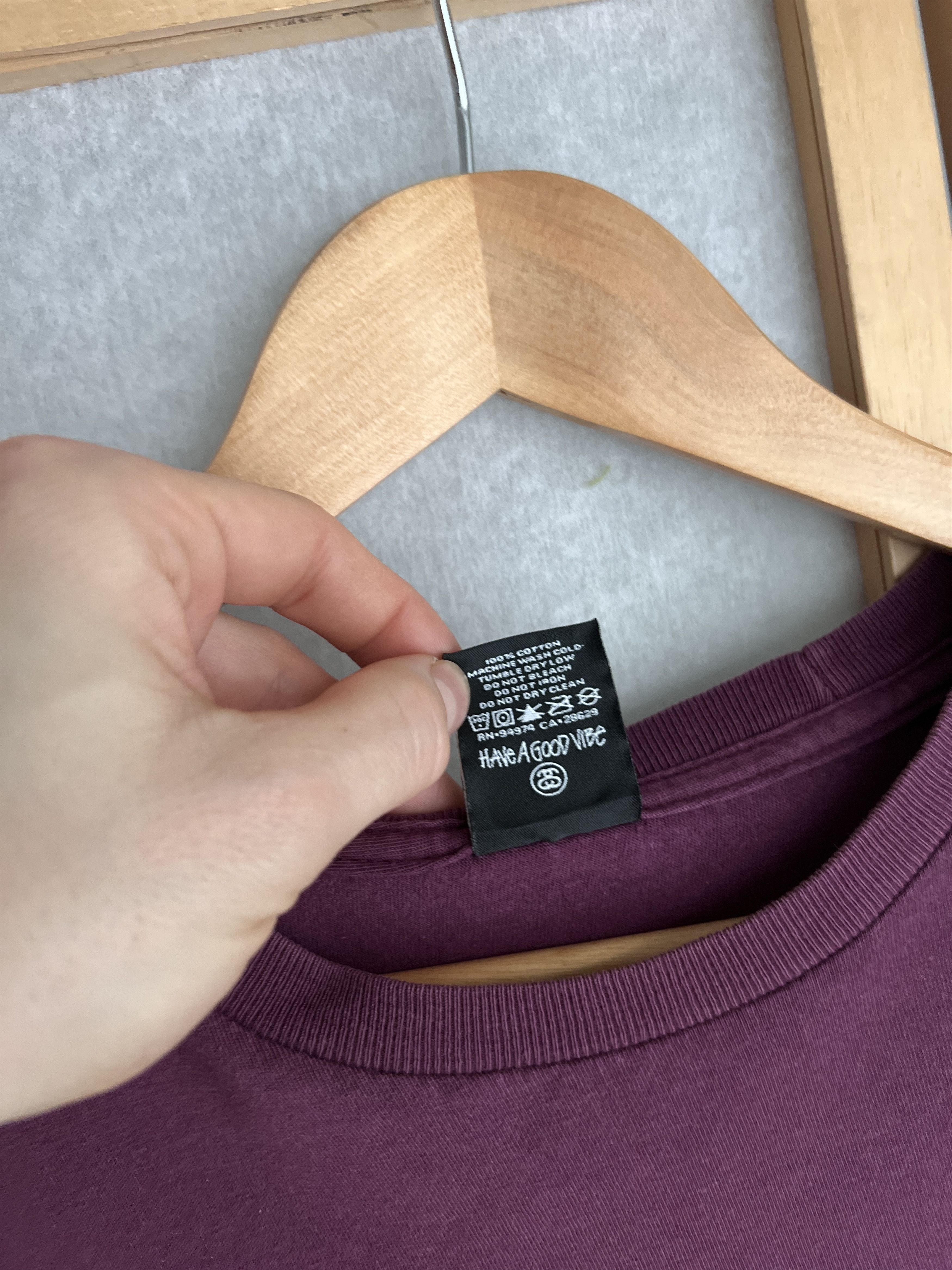 Stussy Crazy Stussy sunfaded burgundy vintage big back logo t shirt Size US L / EU 52-54 / 3 - 17 Thumbnail