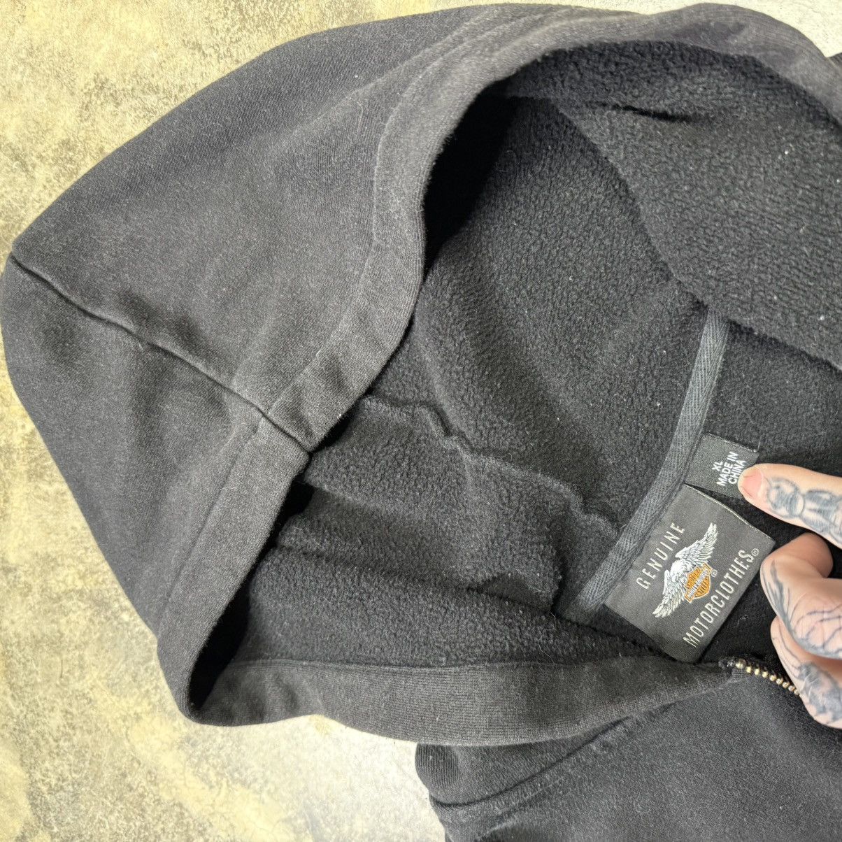 Harley Davidson vintage black harley davidson zip up biker baggy hoodie Size US XL / EU 56 / 4 - 5 Thumbnail