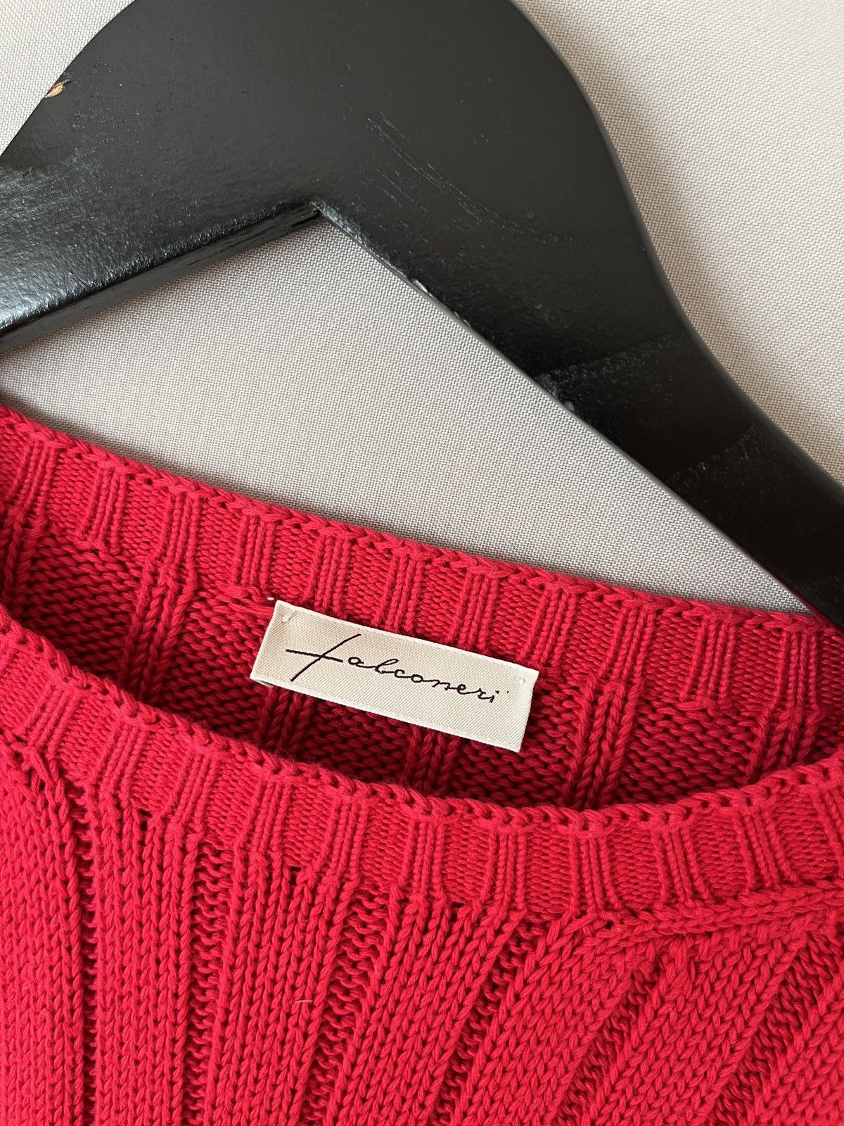 Luxe Falconeri Heavy Knit Cotton Red Fisherman Sweater Size US M / EU 48-50 / 2 - 4 Thumbnail