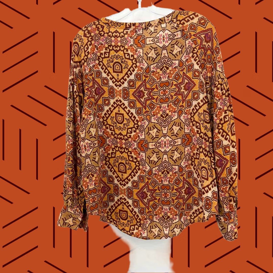 Vintage Pre-Owned Jane & Delancy Orange Size Small Long Sleeve Blouse Size S / US 4 / IT 40 - 1 Thumbnail
