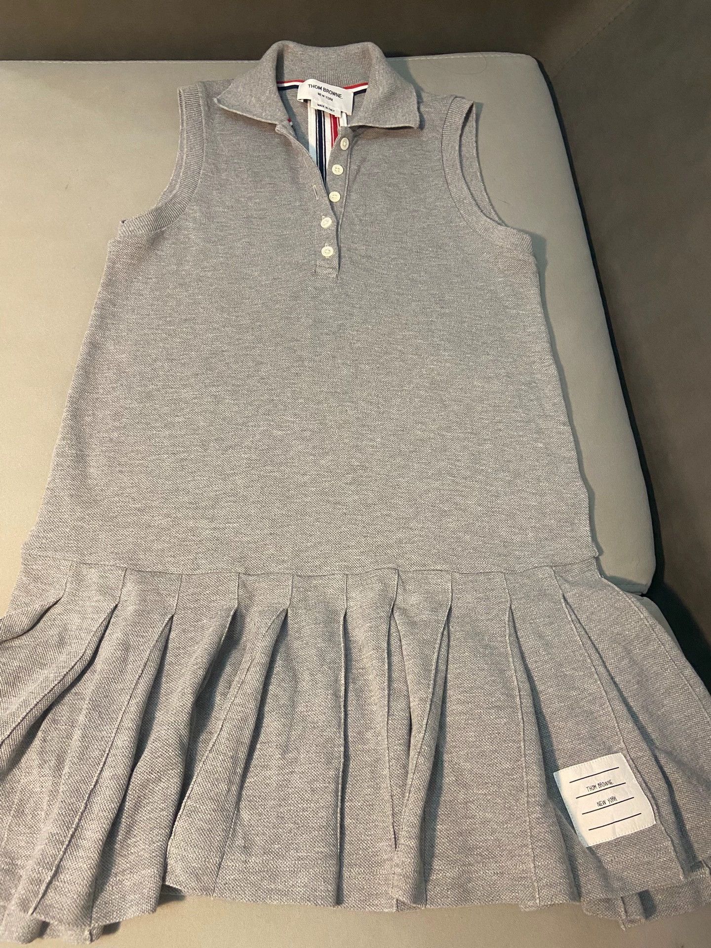 Thom Browne Thom Browne Gray Knit Pleated Tennis Skirt Size US 31 - 1 Thumbnail