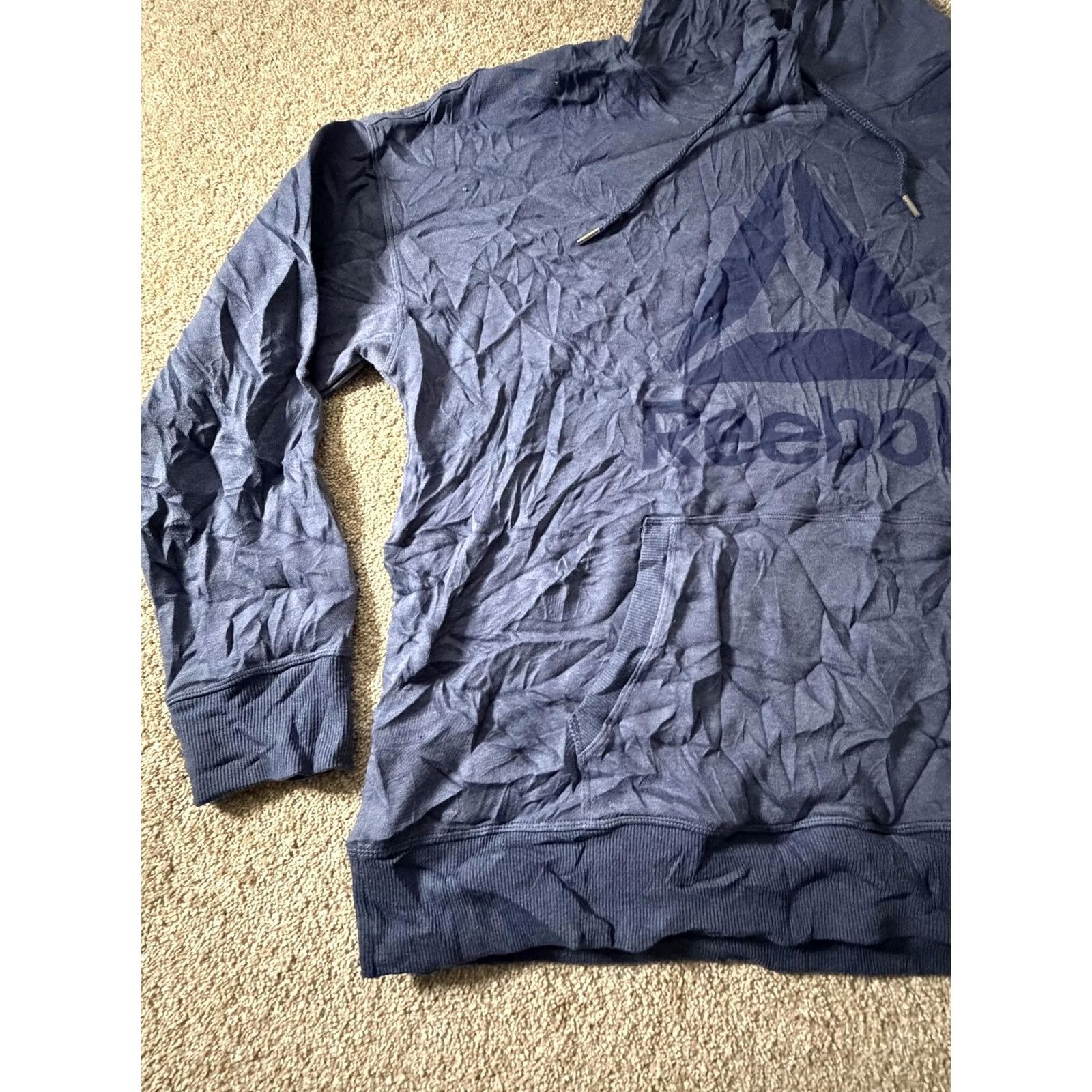 Reebok Reebok Hoodie Mens 2XL Blue Fleece Pullover Logo Kangaroo Sweatshirt Athletic Size US XXL / EU 58 / 5 - 2 Thumbnail