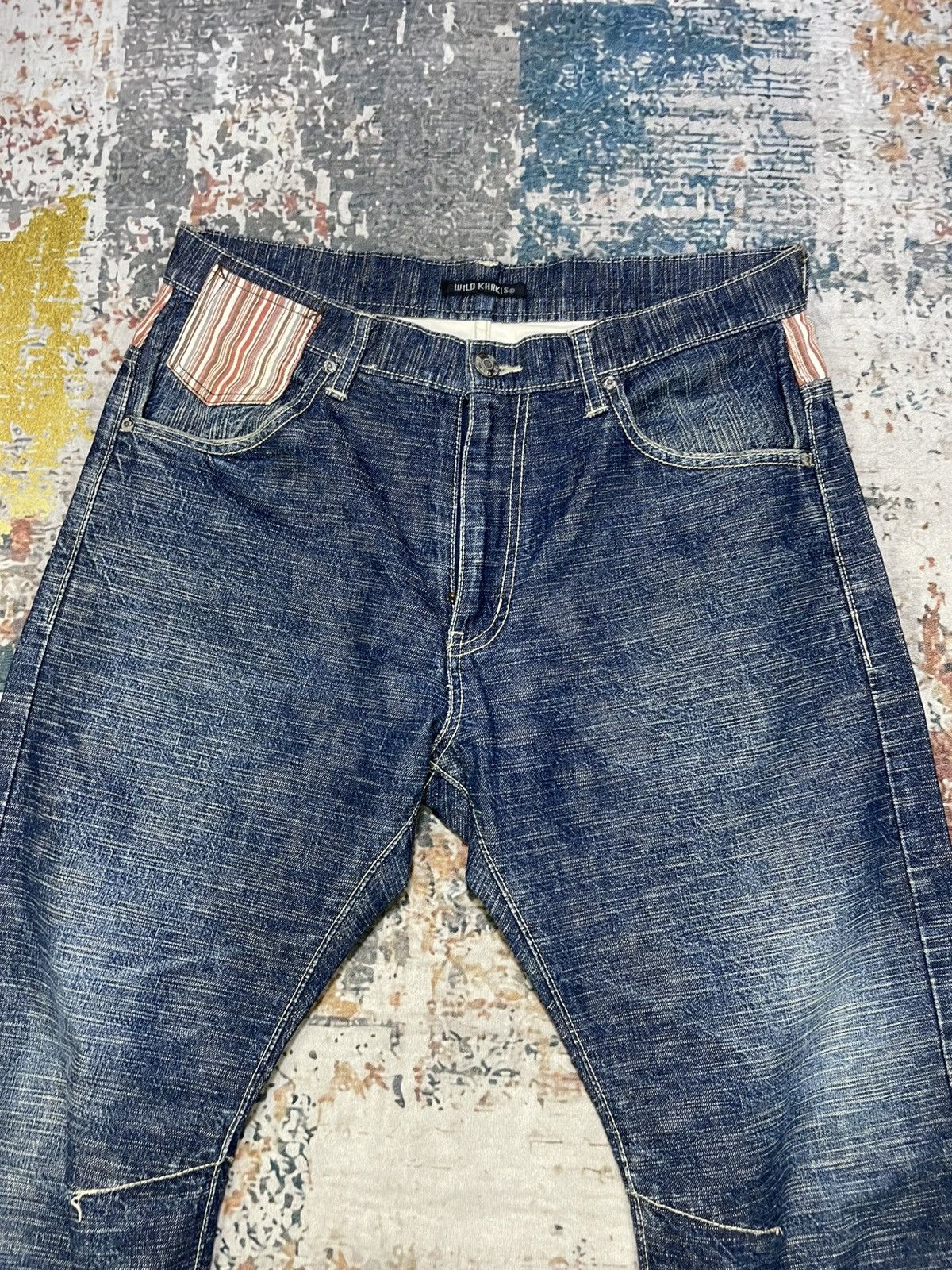 Japanese Brand Vintage Wild Khakis Patchwork Denim Jeans Size US 34 / EU 50 - 4 Thumbnail