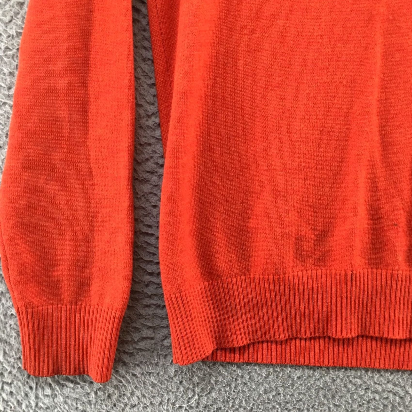 Banana Republic Banana Republic Sweater Mens S Orange Long Sleeve V-neck Merino Extra Fine Wool Shirt Size US S / EU 44-46 / 1 - 6 Thumbnail