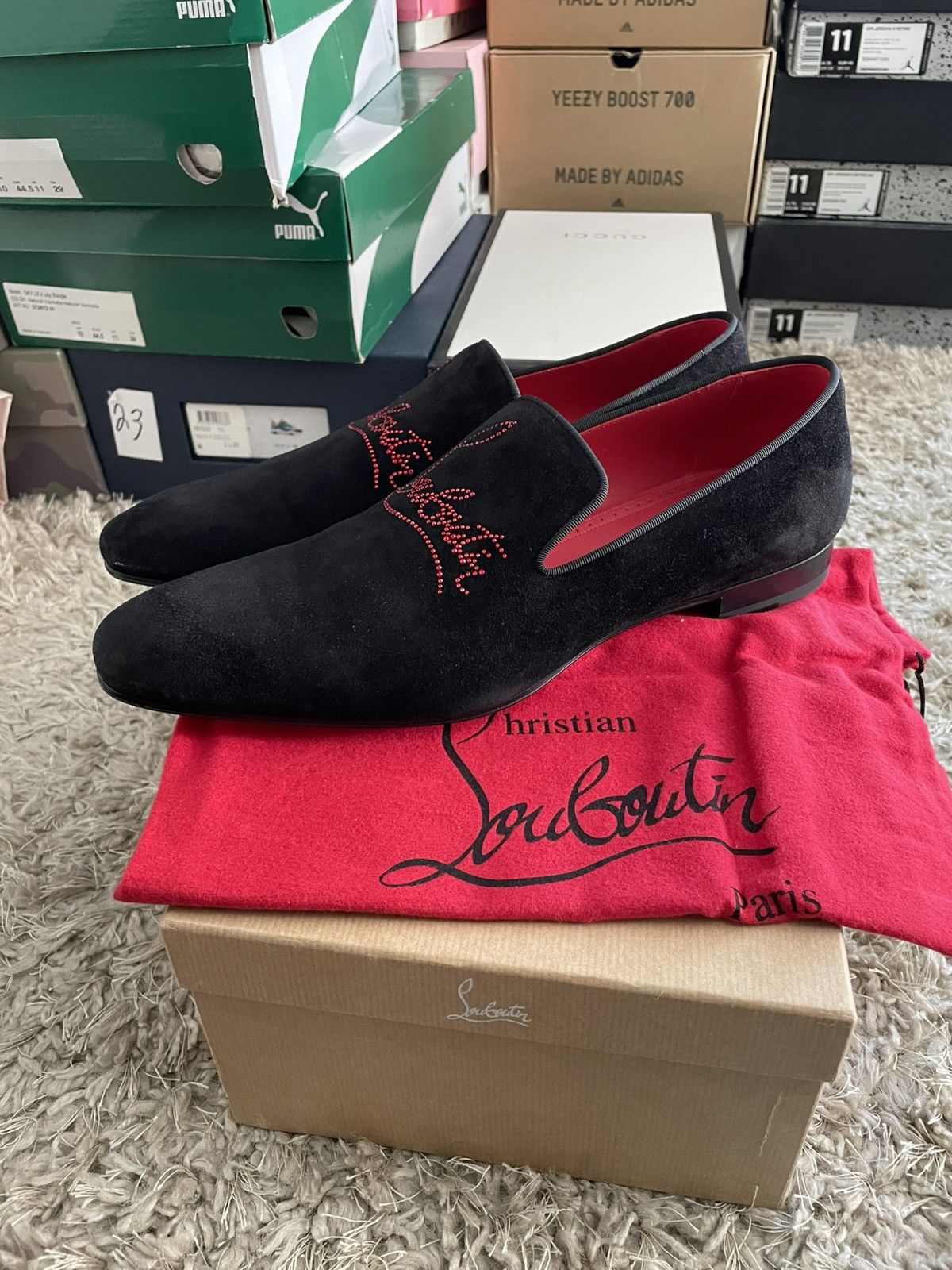 Christian Louboutin Christian Louboutin Dandelion Black Suede Size US 11 / EU 44 - 1 Thumbnail