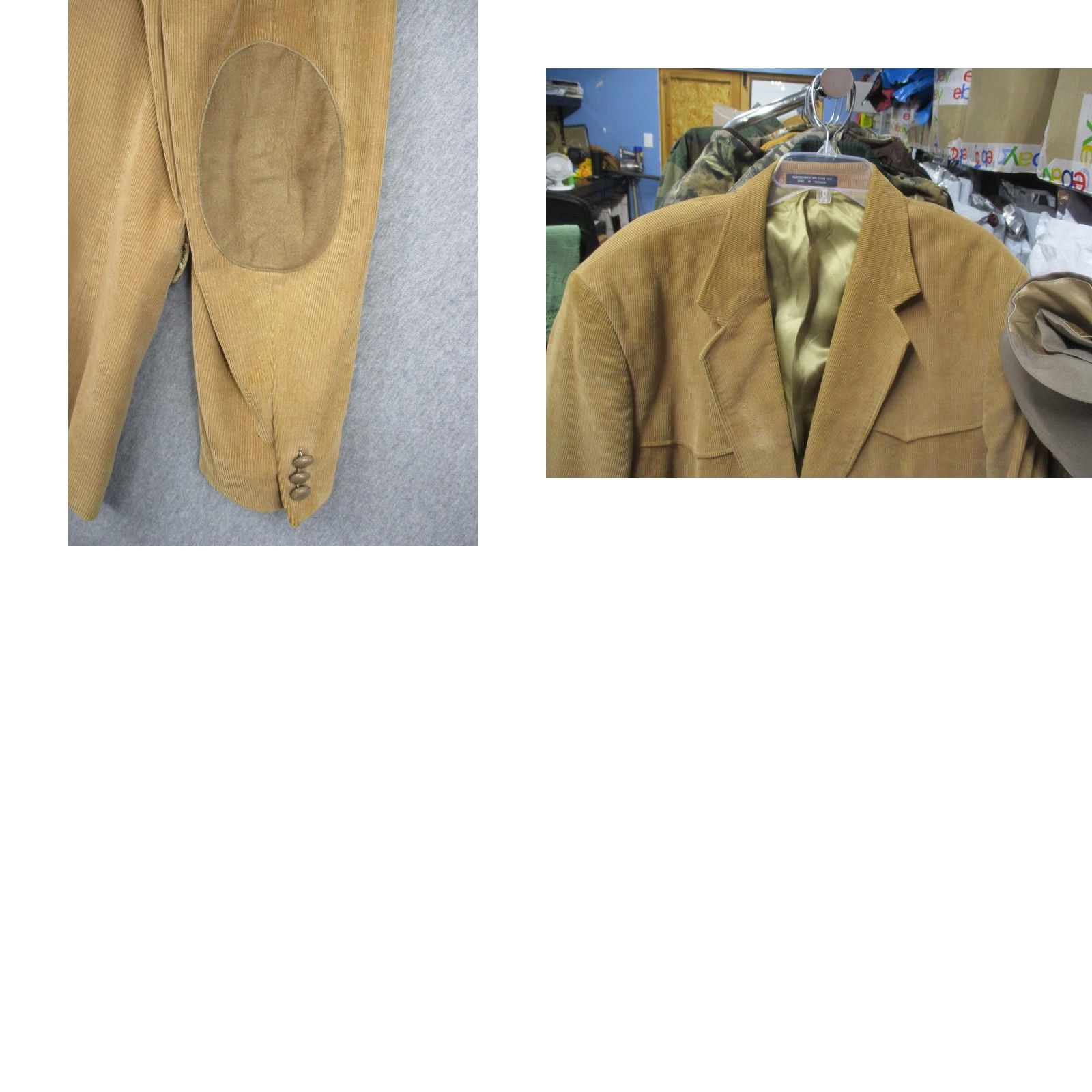 Vintage VINTAGE CCC Western Wear Blazer Mens Large Corduroy Tan Elbow Patches 90s Jacket With Pockets Size 46R - 10 Thumbnail