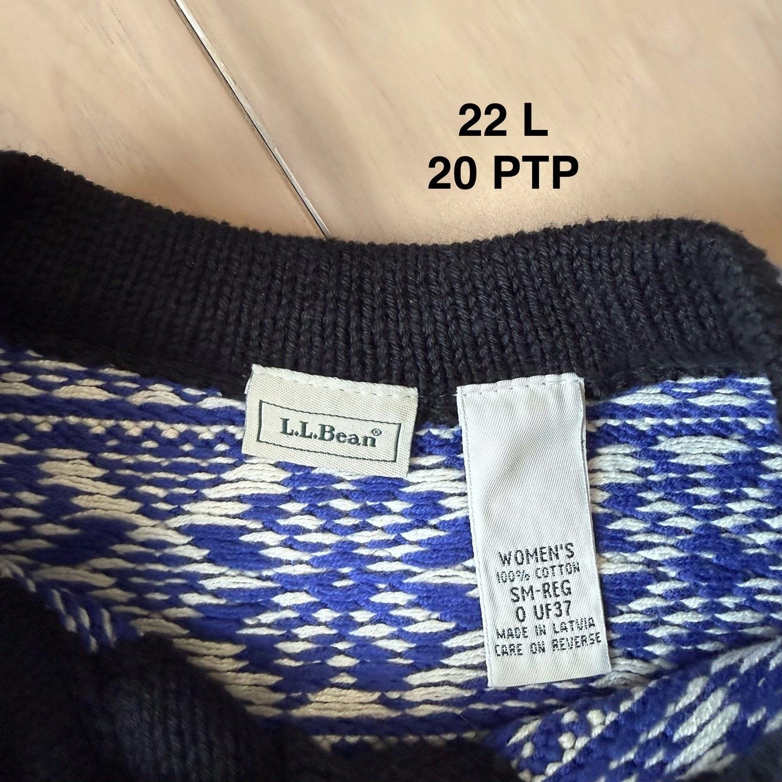 L.L. Bean Vintage LL Bean Nordic Sweater Women's Small Blue Cotton Size S / US 4 / IT 40 - 6 Thumbnail