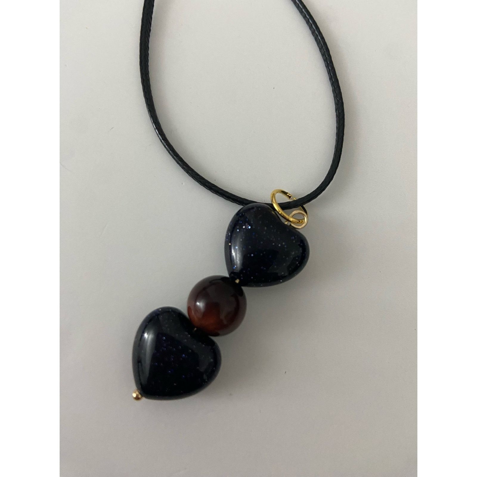 Handmade Handmade blue sandstone heart pendant necklace Size ONE SIZE - 3 Thumbnail