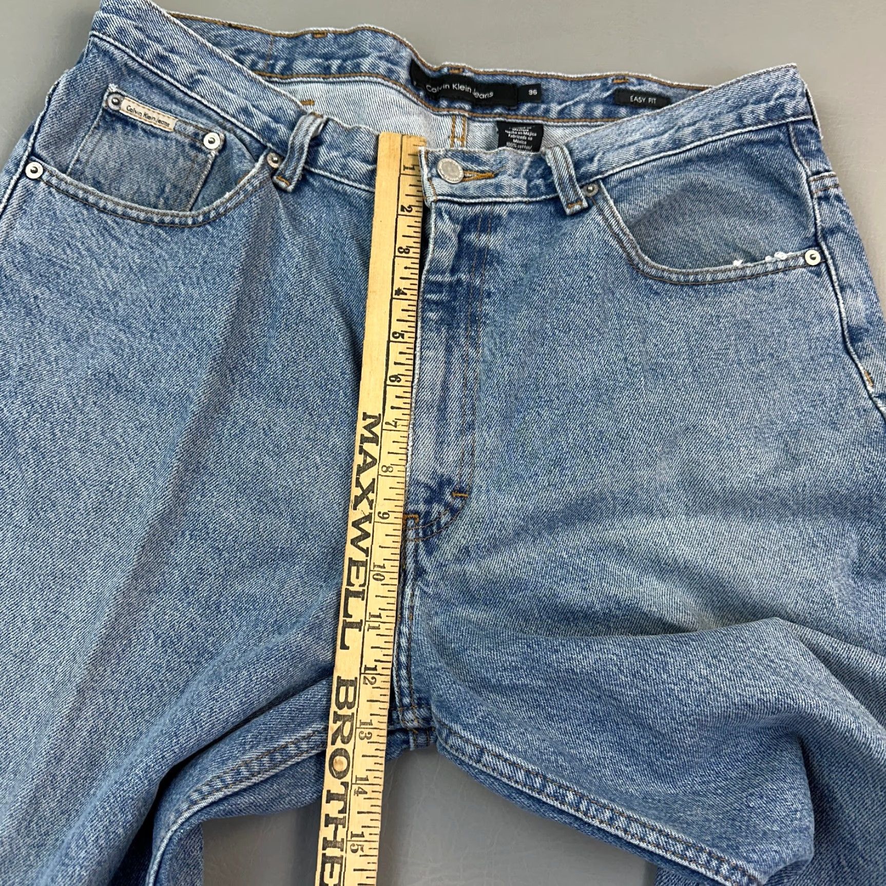 Calvin Klein VINTAGE Calvin Klein Jeans Mens 36x32 Double Stone Wash Denim Easy Fit 90s Y2K Jeans Mens Regular 5-Pocket Blue Autumn 90s Mens Size US 36 / EU 52 - 6 Thumbnail