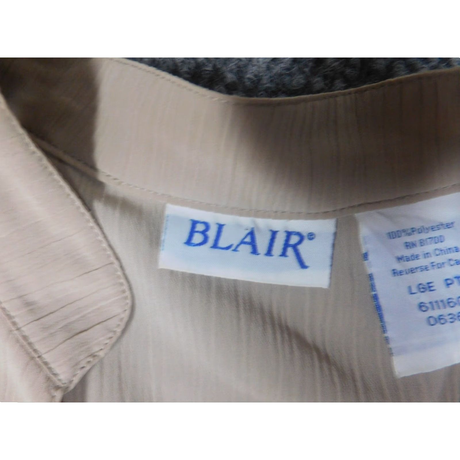 Blair Blair Blazer Three-Button Beige Lightweight Womens L Jacket Solid Notch Lapel Modern Tuxedo Casual Business Fall Winter Size L / US 10 / IT 46 - 4 Thumbnail