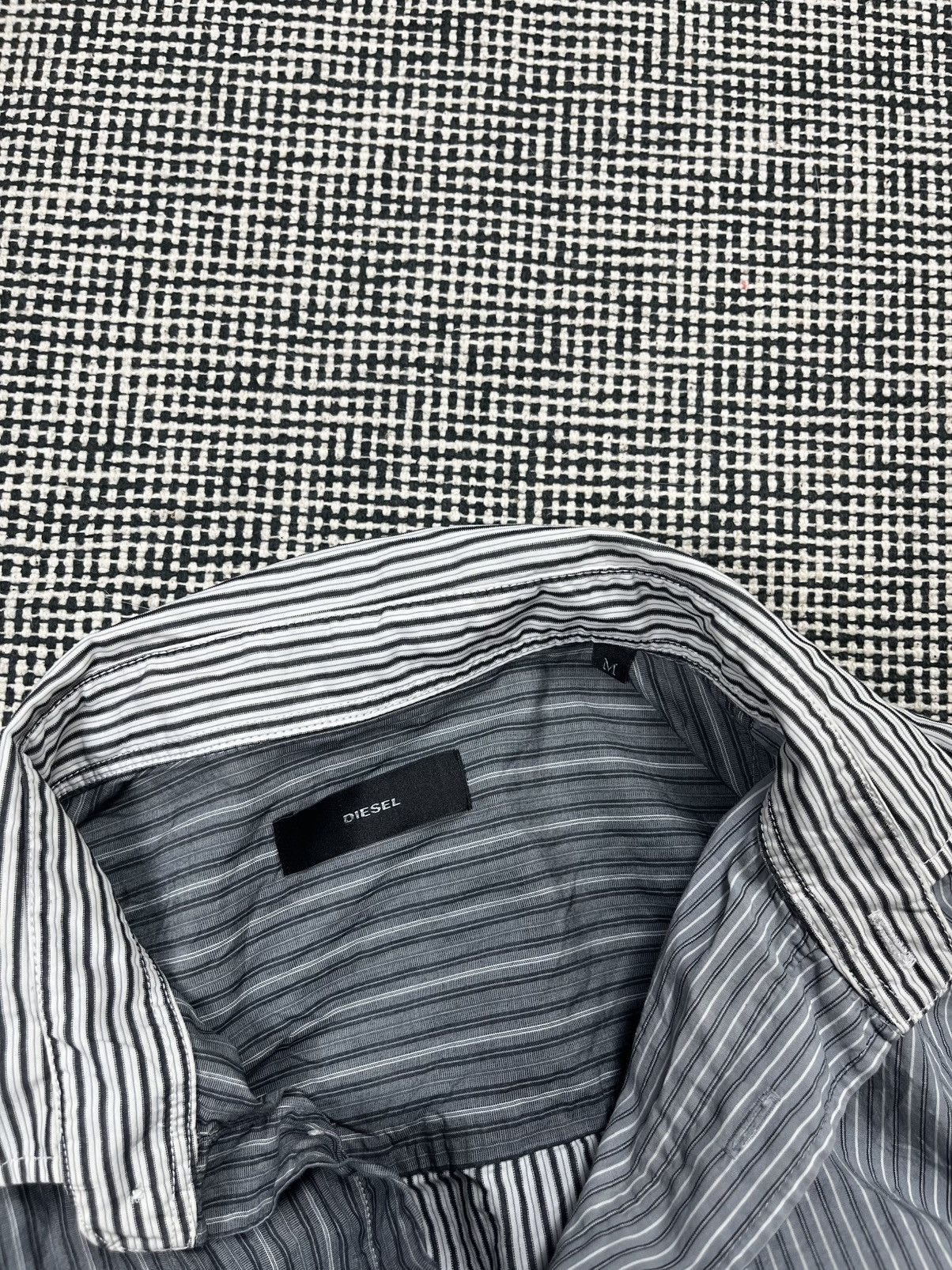 Diesel Diesel avant garde patchwork needless style striped shirt Size US M / EU 48-50 / 2 - 4 Thumbnail