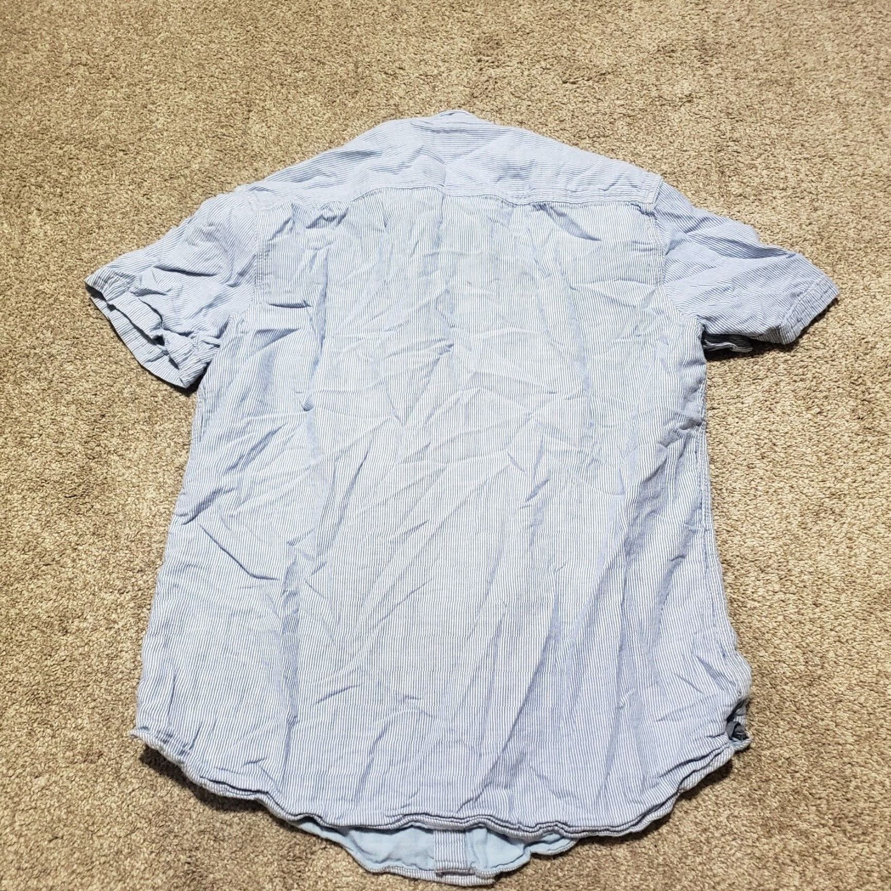 Nautica Nautica Light Blue Striped Slim Fit Button Up Shirt Short Sleeve Men's L Large Size US L / EU 52-54 / 3 - 7 Thumbnail