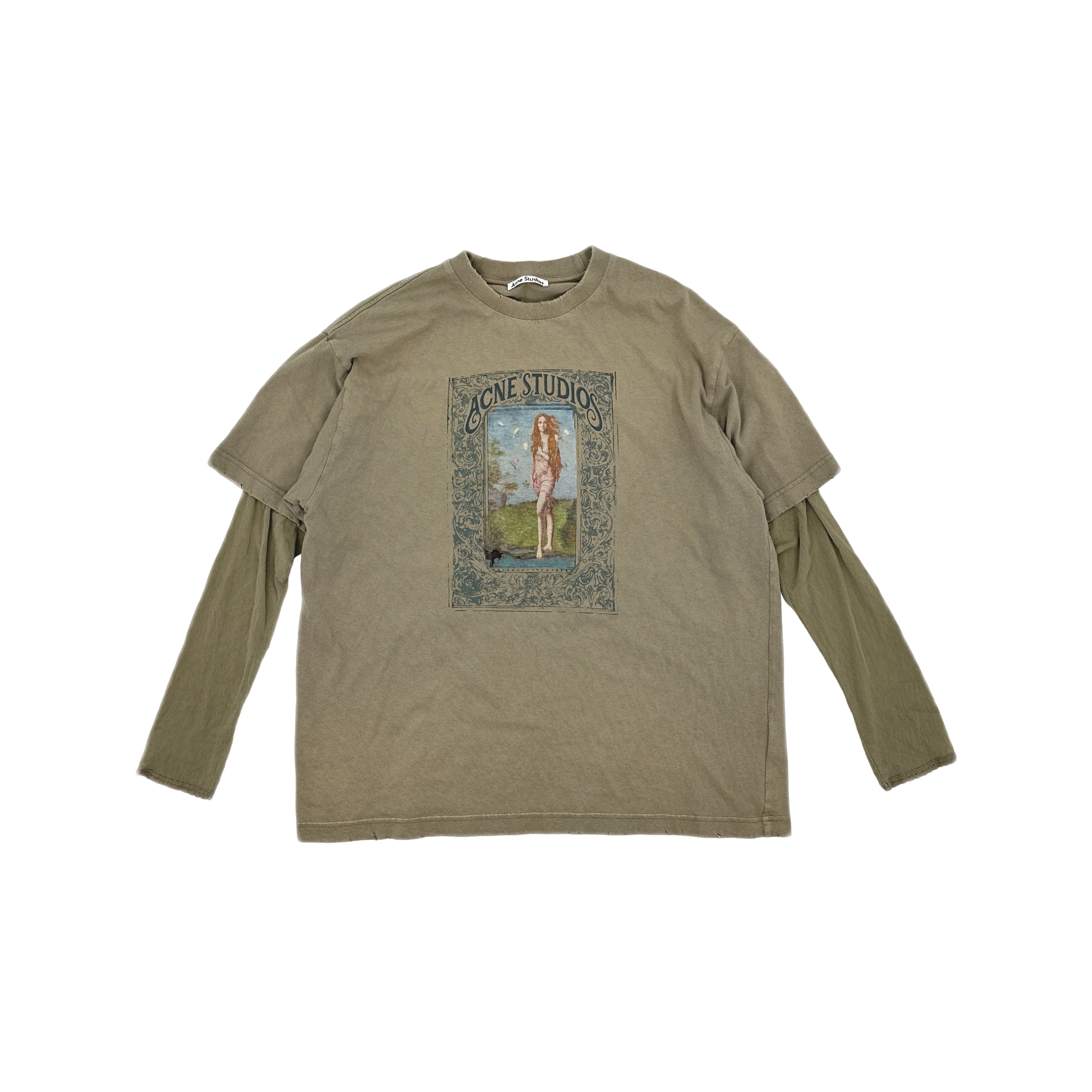 Acne Studios Acne Studios Layered Distressed Graphic T-Shirt XS Size XS / US 0-2 / IT 36-38 - 1 Thumbnail
