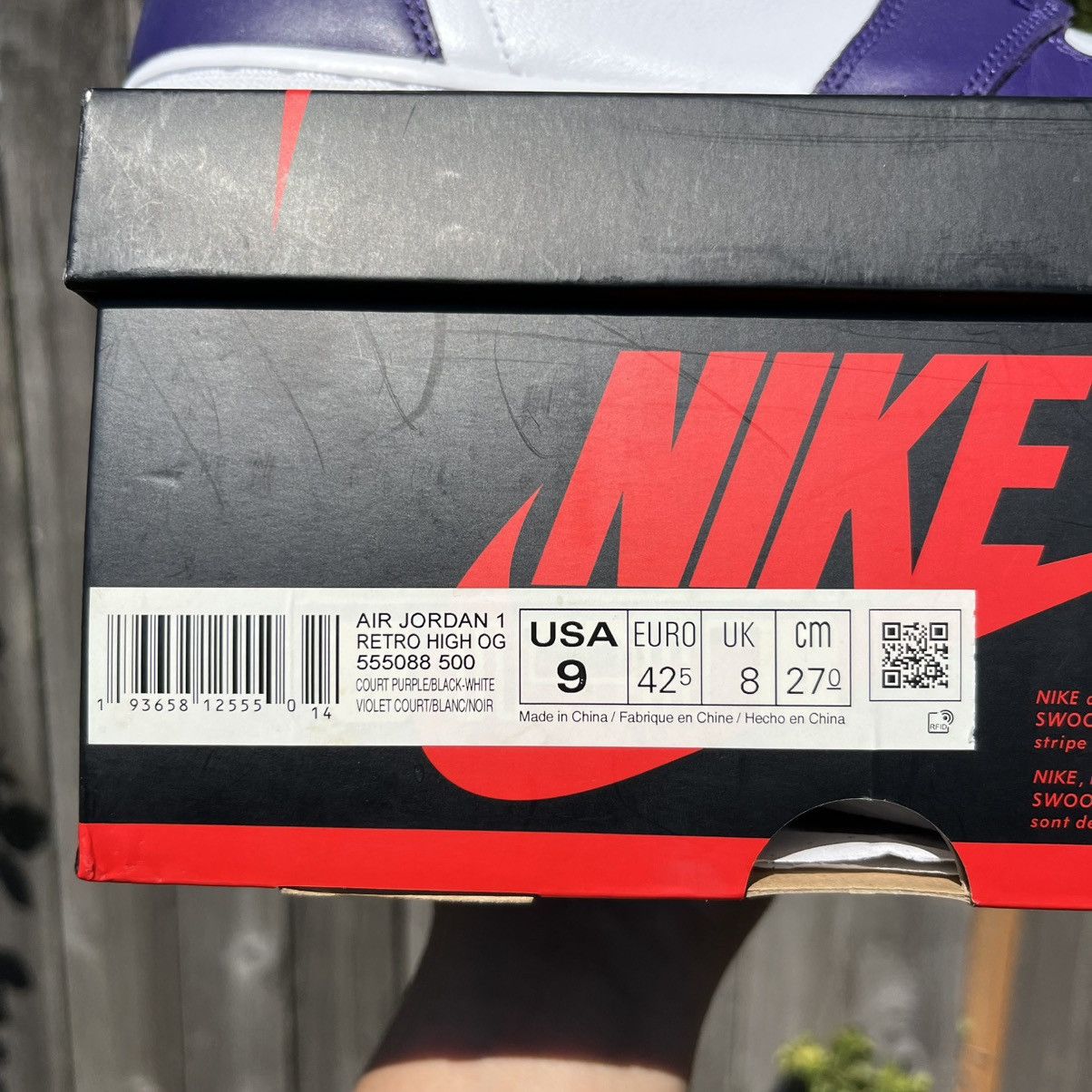 Nike Nike air jordan 1 court purple size 9 men Size US 9 / EU 42 - 10 Thumbnail
