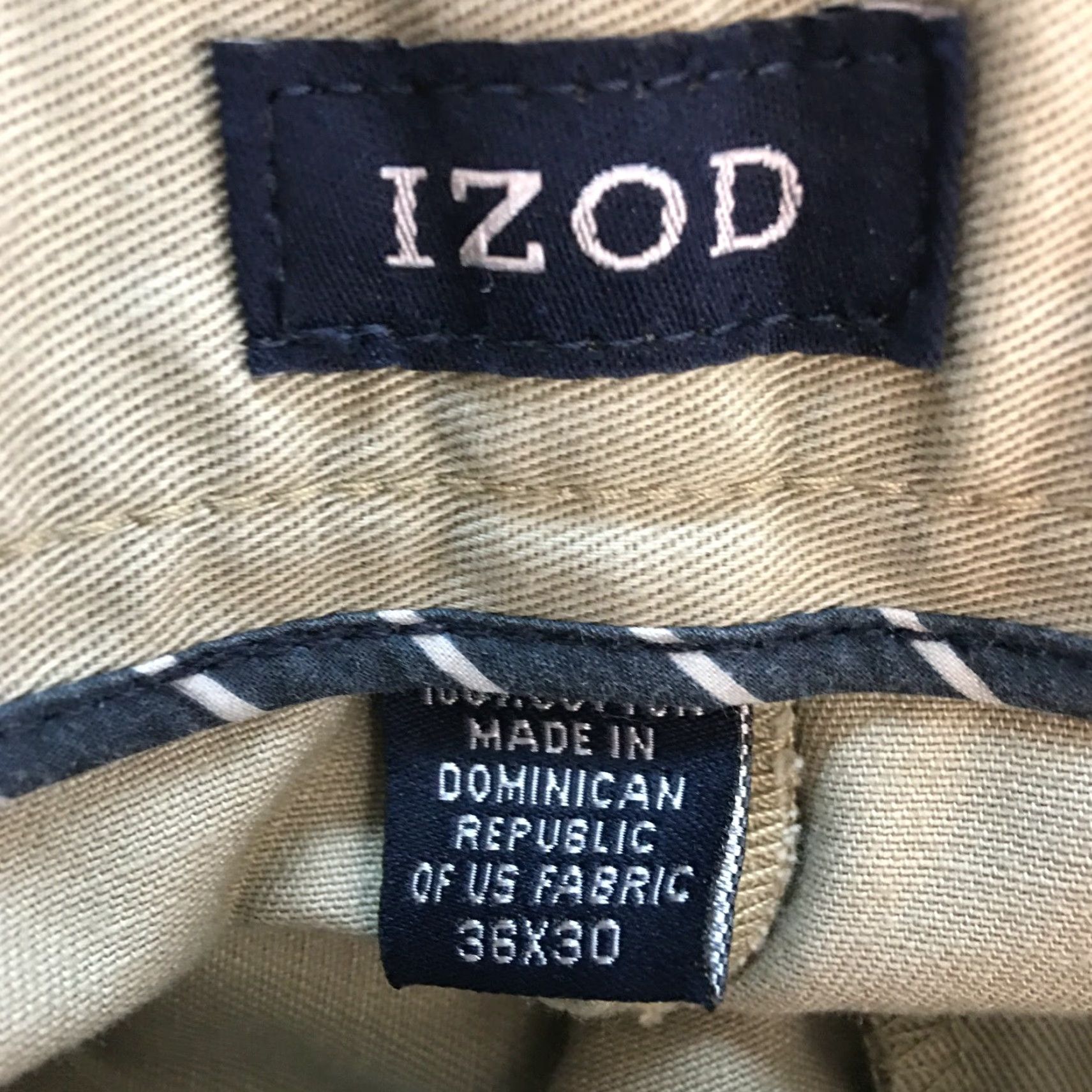 Izod Izod Mens Dress Pants Flat Front Straight Leg Khaki Beige 36X30 Casual Formal Mens Sized 36X30 Size US 36 / EU 52 - 6 Thumbnail