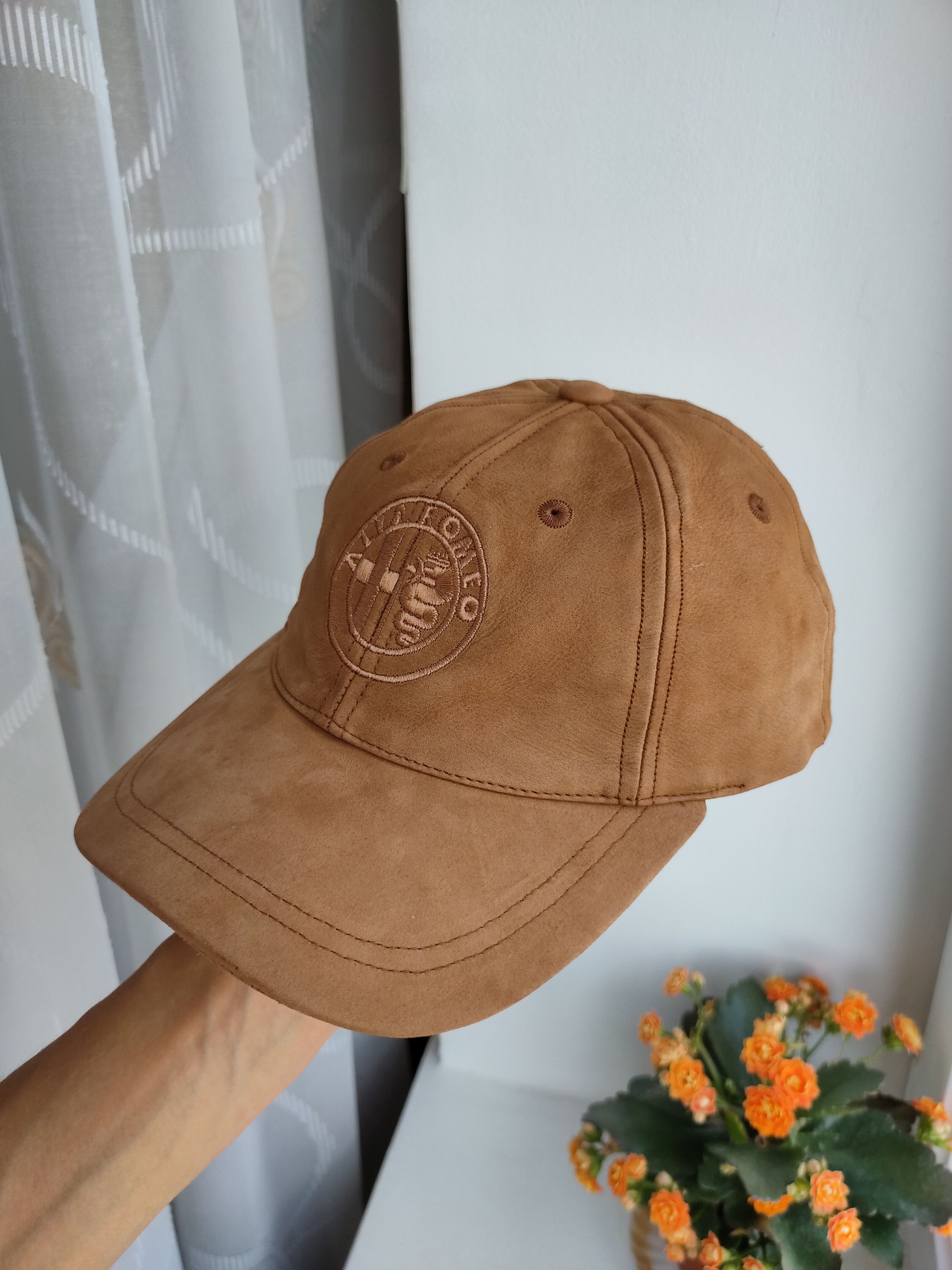 Vintage Alfa Romeo vintage leather cap hat U.S Basic blazer cap hat Size ONE SIZE - 2 Thumbnail