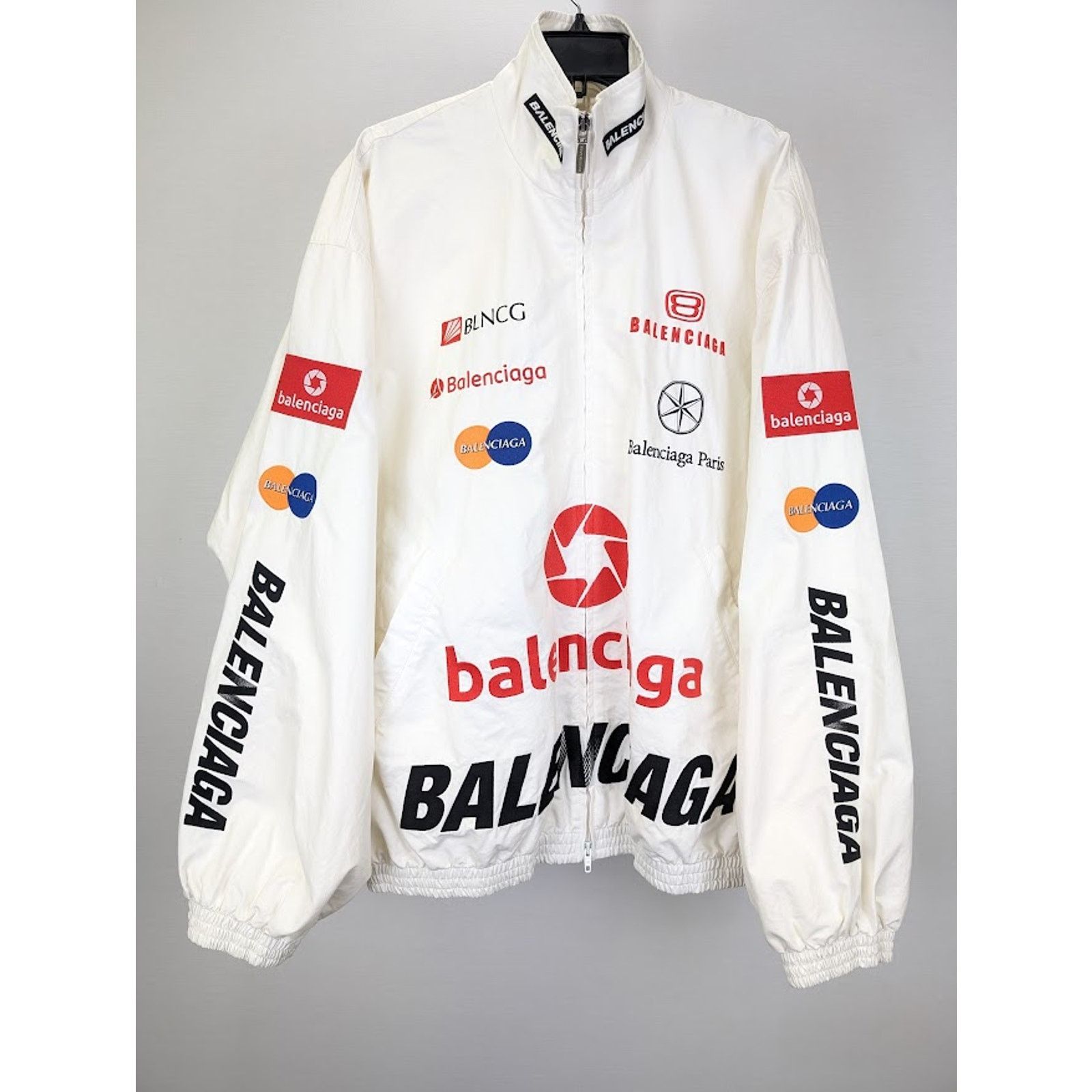 Balenciaga o1rshd1 Micro Cotton Canvas Top League Tracksuit Jacket Whit Size US XL / EU 56 / 4 - 2 Thumbnail