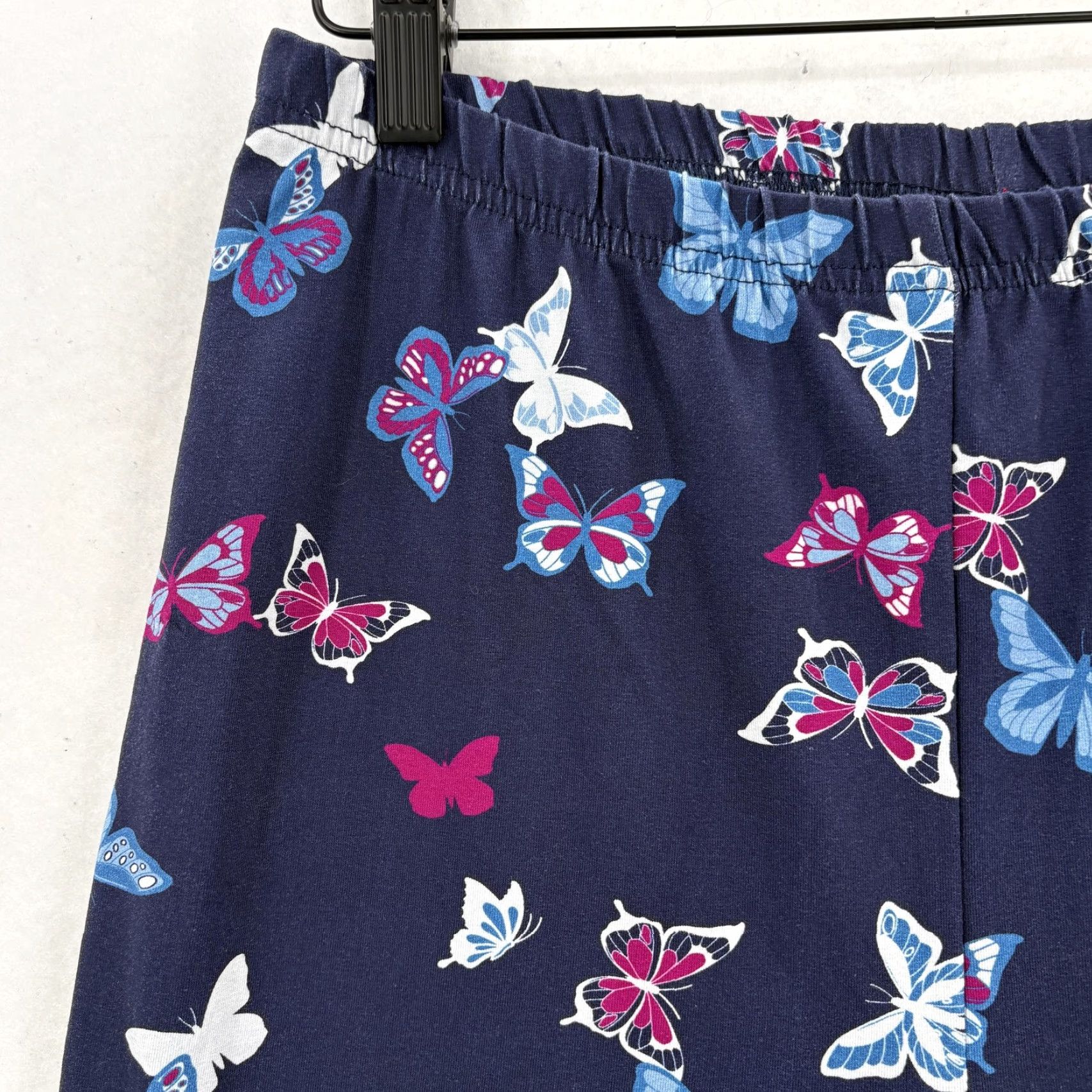 Vintage Woman Within Pants Womens PM Navy Butterfly Print Cotton Stretch Cozy NWT Skinny Ankle Pull On Jeans? Size 32" / US 10 / IT 46 - 3 Thumbnail
